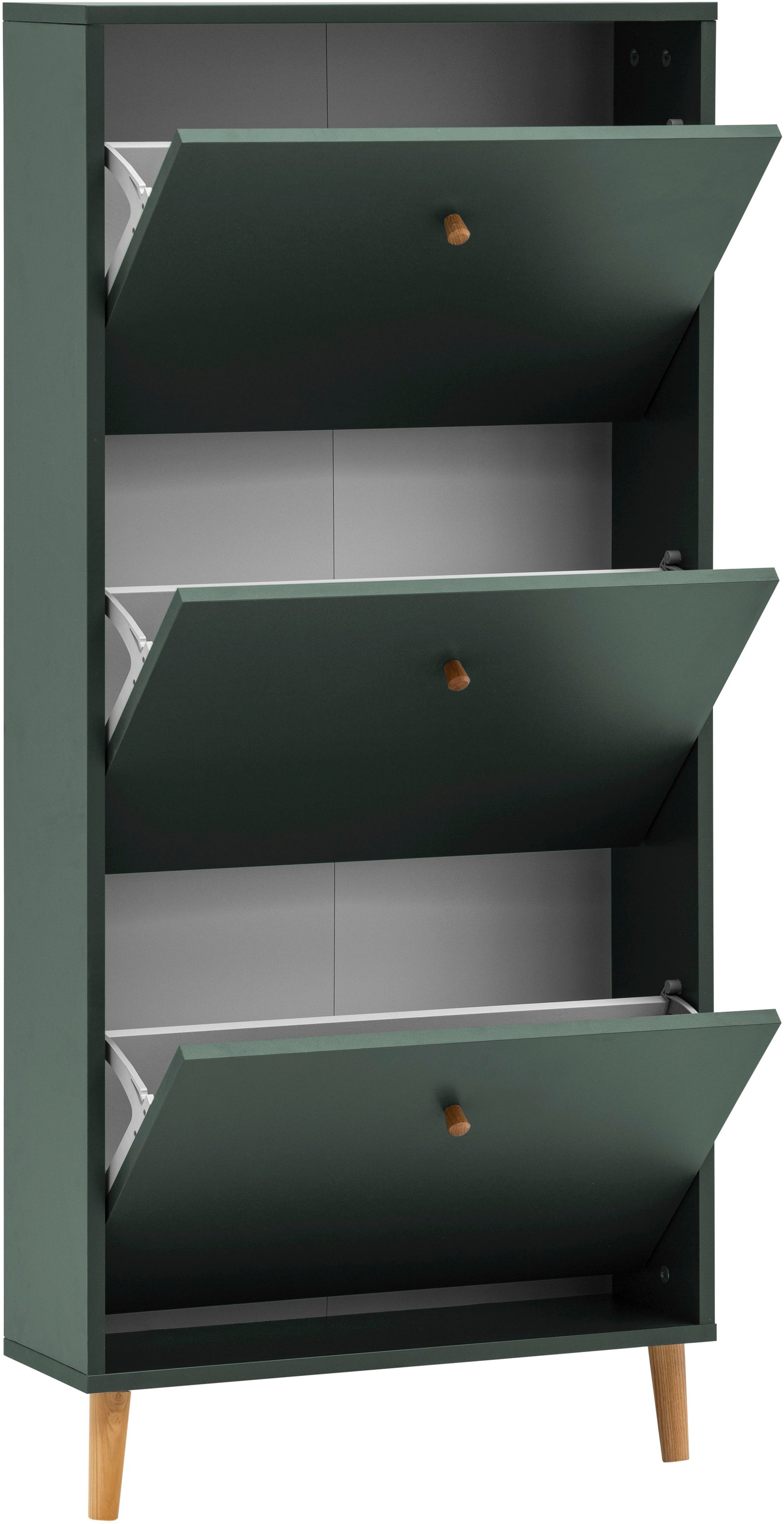 Schildmeyer Schuhschrank »Bjarne, Breite 59 cm«, Griffe und Möbelfüße aus Massivholz, Platz für bis zu 9 Paar Schuhe