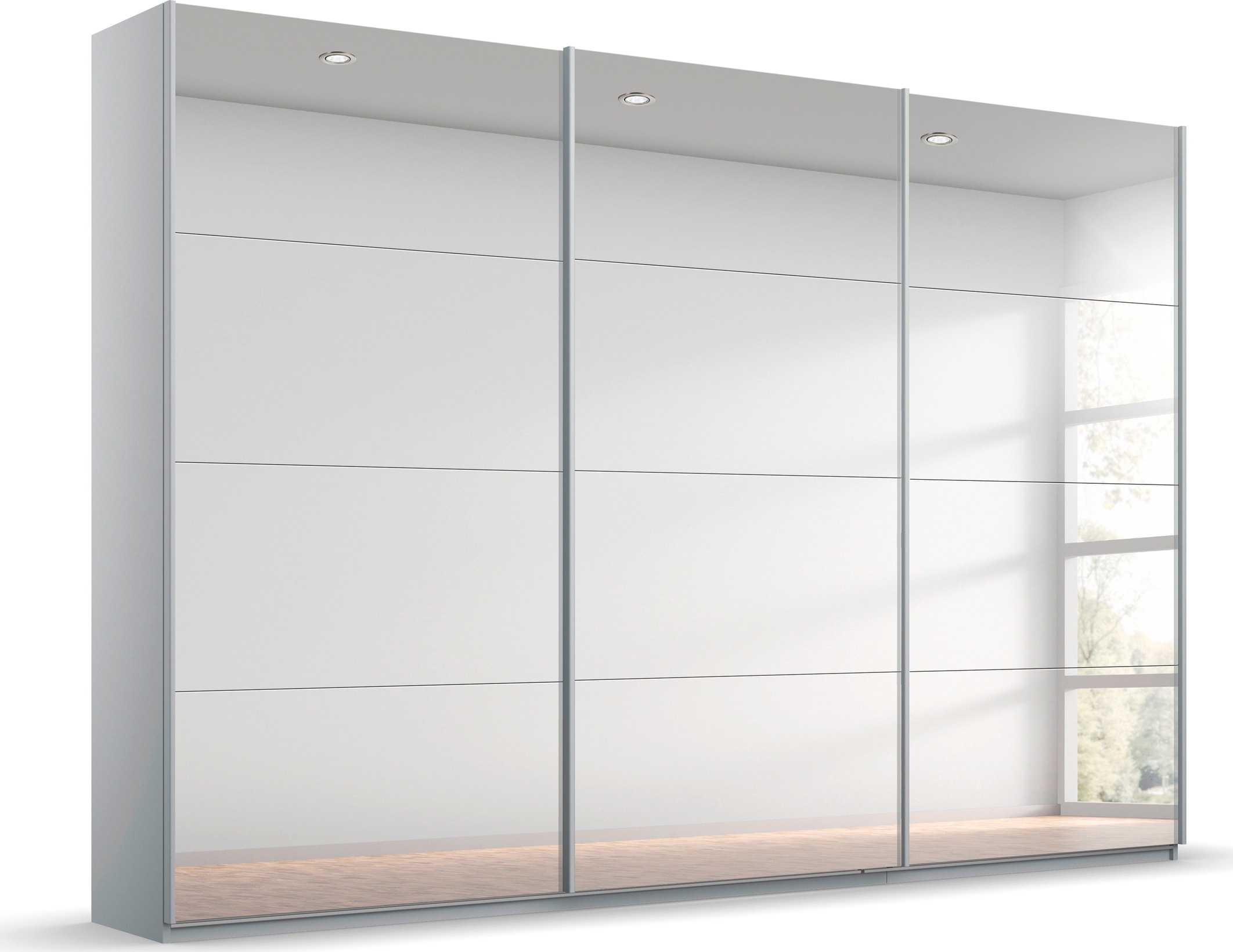rauch Schwebetürenschrank »Kleiderschrank Schrank Garderobe ORACLE mit Spiegelfront«, inkl. Schubladen-Einsatz und extra Einlegeböden MADE IN GERMANY