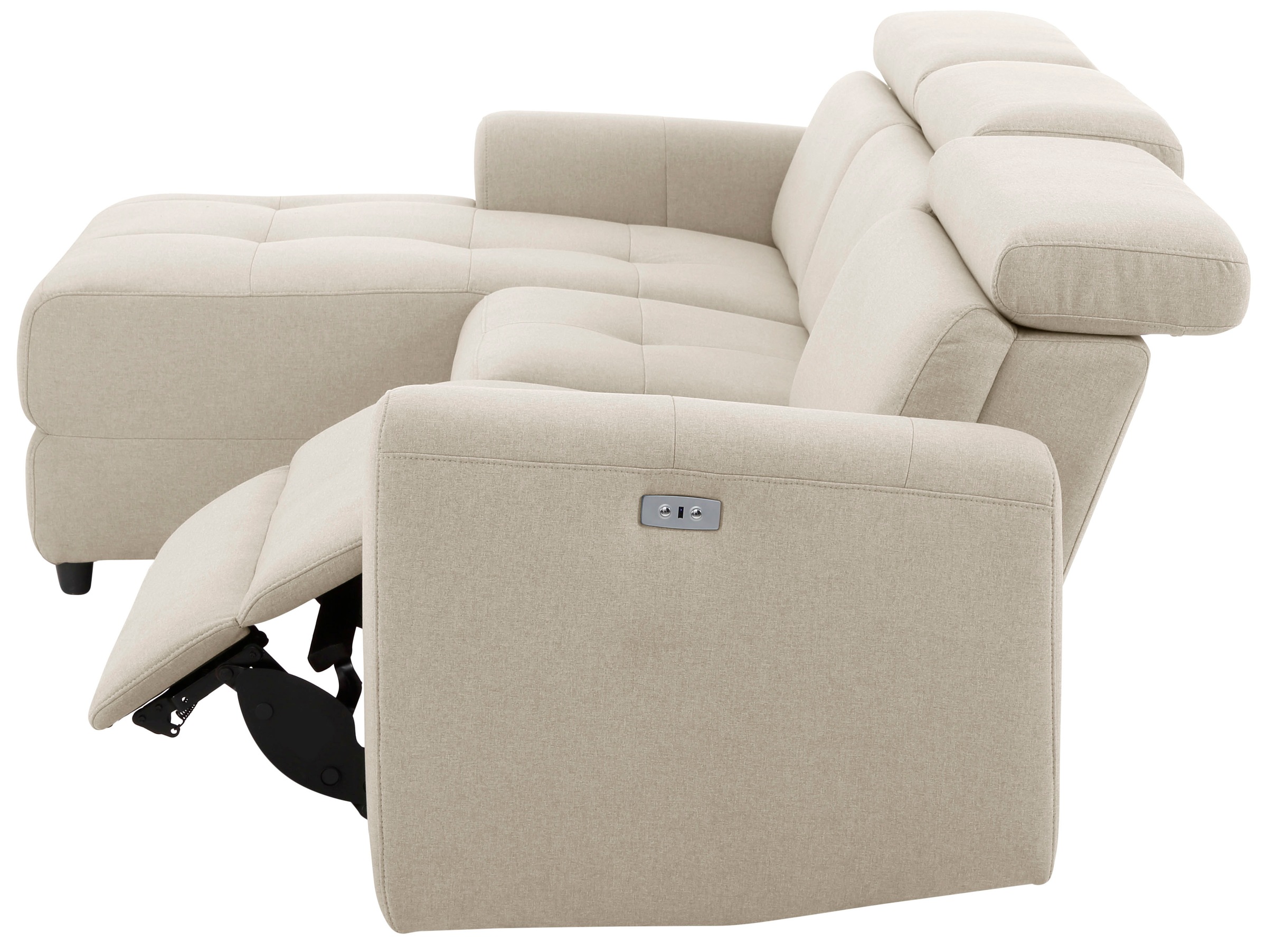 Home affaire Ecksofa »Sentrano, L-Form,«, 275 cm, man. o. elektr. Relaxfunktion und USB/Kopfverstellung