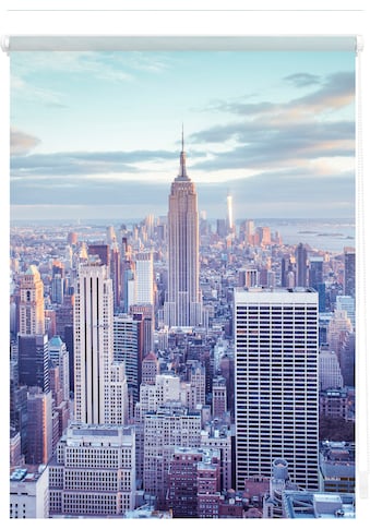 Seitenzugrollo »Klemmfix Motiv New York«, Lichtschutz, ohne Bohren, freihängend