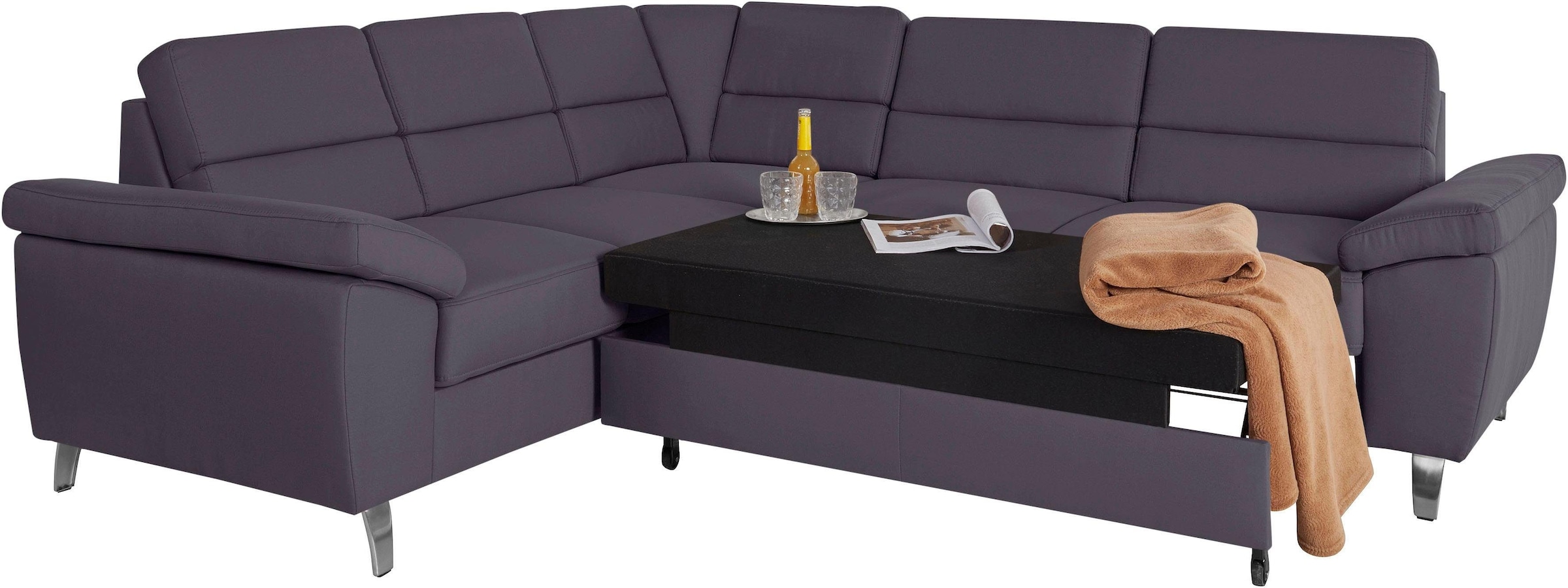 sit&more Ecksofa »Sorano L-Form«, wahlweise mit Bett- und Relaxfunktion, inkl. Bettkasten