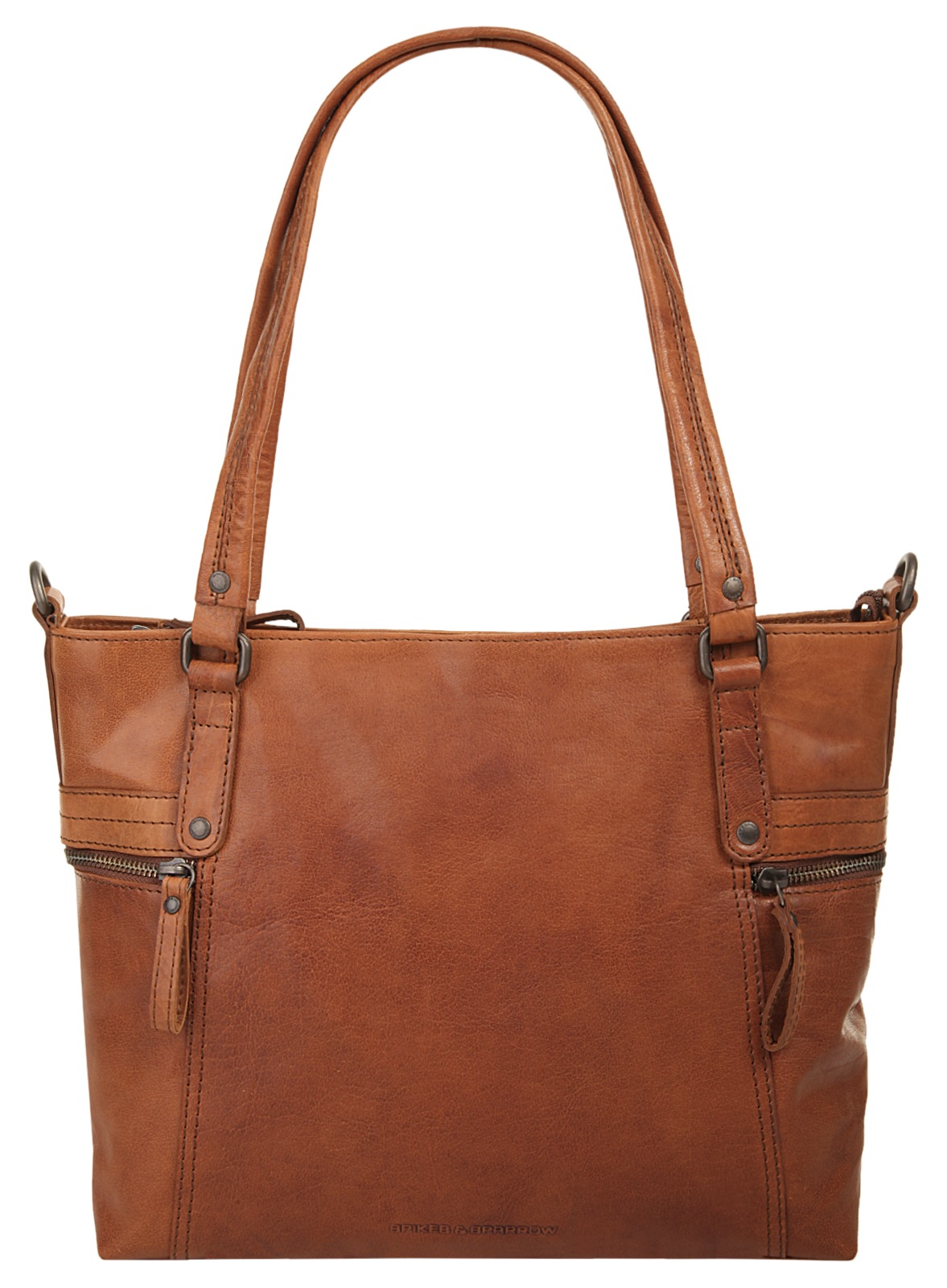 Shopper, echt Leder, Gr. B/H/T: 38 cm x 27 cm x 8 cm onesize, cognac
