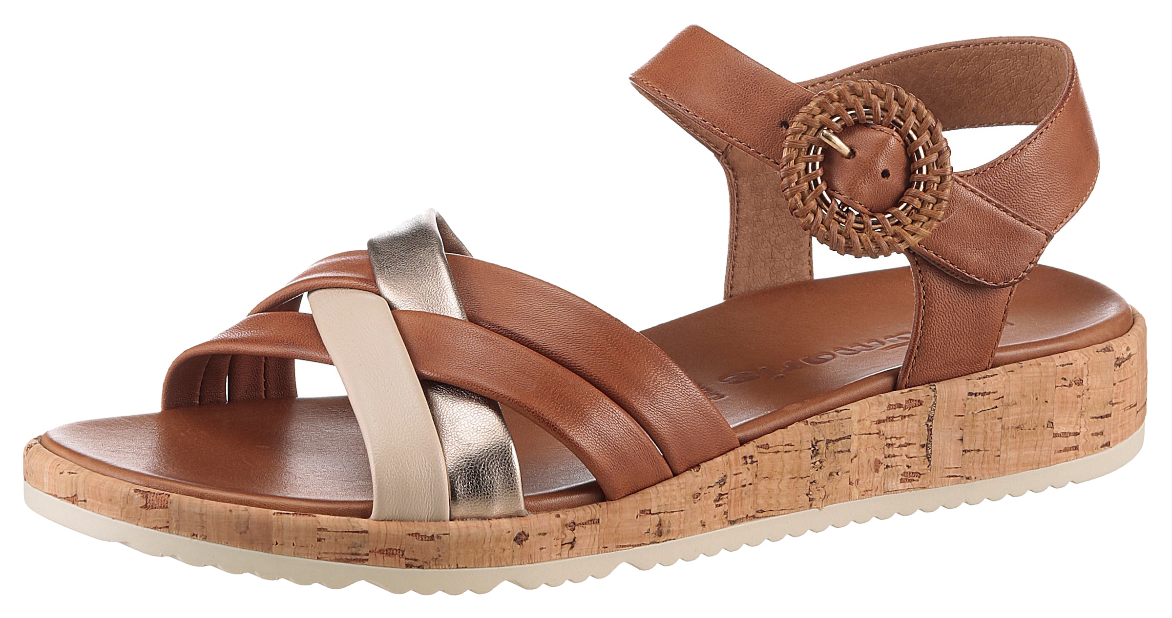 Tamaris Sandalette , Plateau, Sommerschuh, Riemchensandale Mit Hübscher Zierschnalle