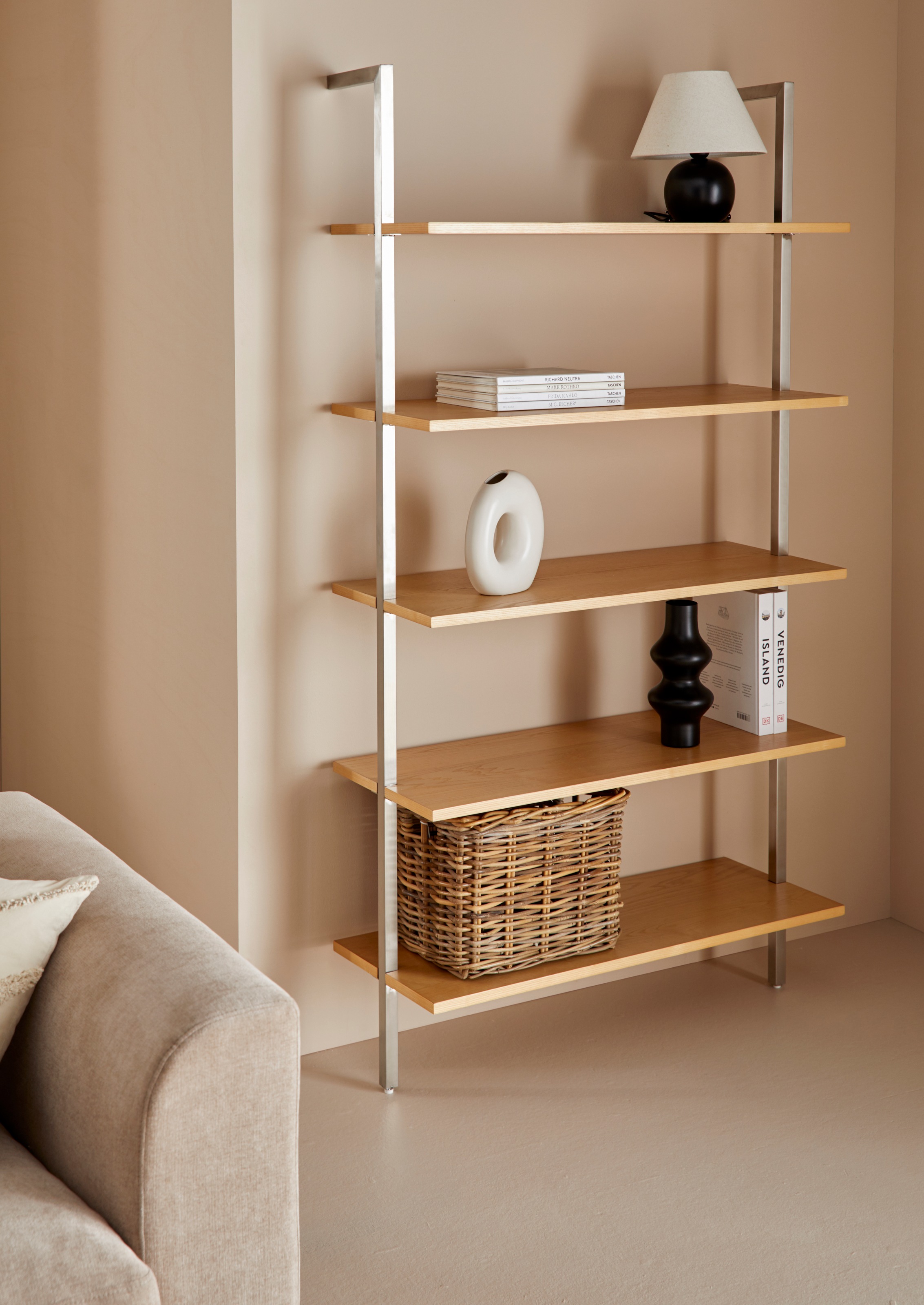 LeGer Home by Lena Gercke Schreibtischlampe »Amara, Tischlampe mit Schnurschalter exkl 1x E27 max 40W, Stoffschirm«, 1 flammig, Leuchtmittel E27 | Leuchtmittel wechselbar, Keramik Fuß, Schirm beige Kegelform, Höhe 29cm Ø 25cm Nachttischlampe