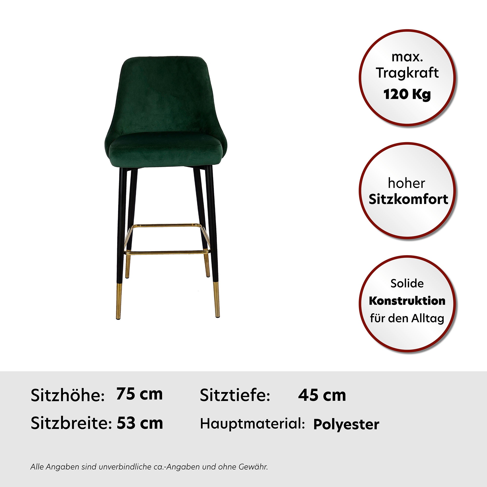Kayoom Hochstuhl »Barstuhl Mojo, gesteppte Rückenlehne«, 1 St., Stoffbezug, modern, elegant, Unaufdringliche moderne Farbauswahl