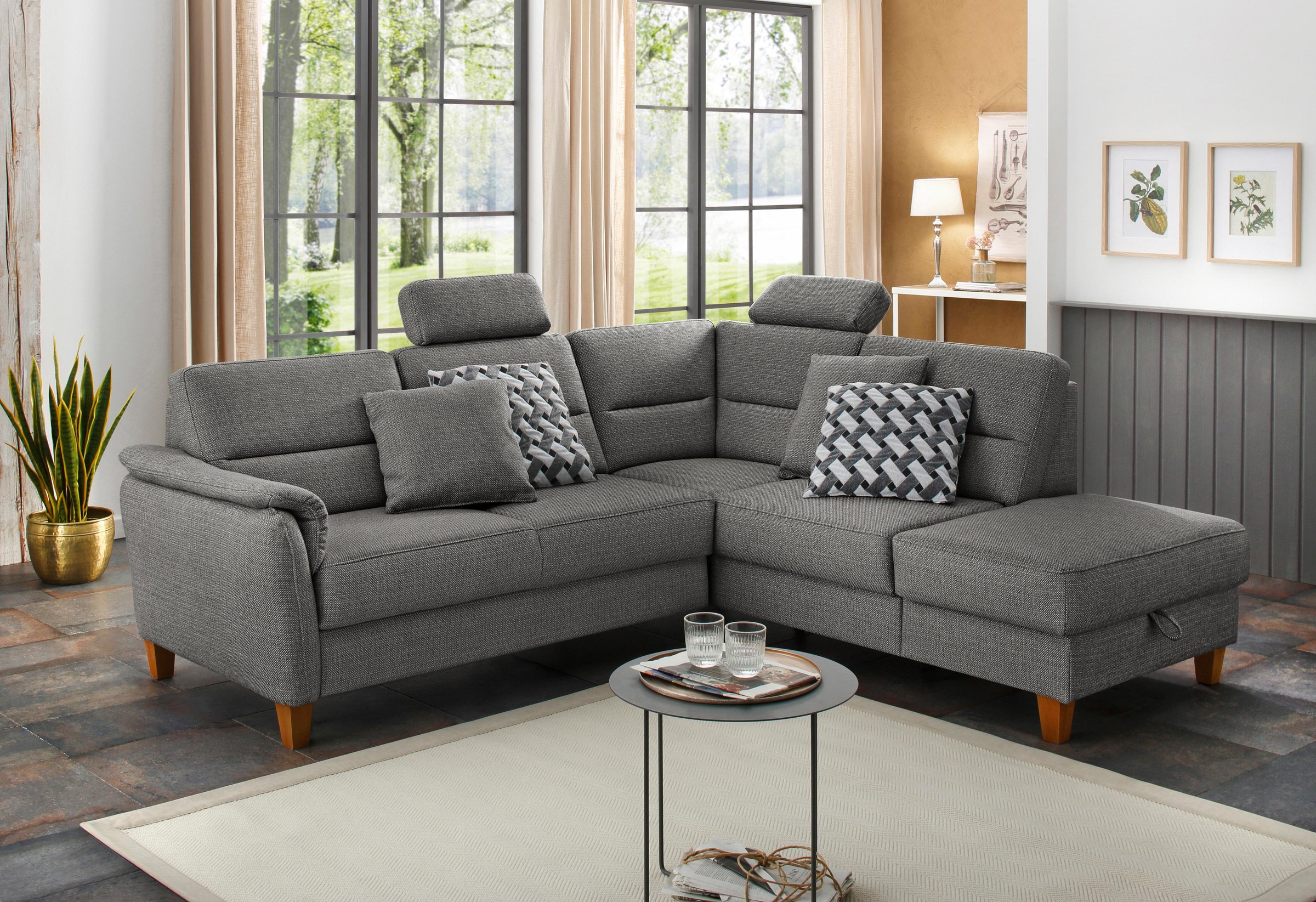 Home affaire Ecksofa »Palmera L-Form, B: 236 cm« optional Bettfunktion & Be günstig online kaufen