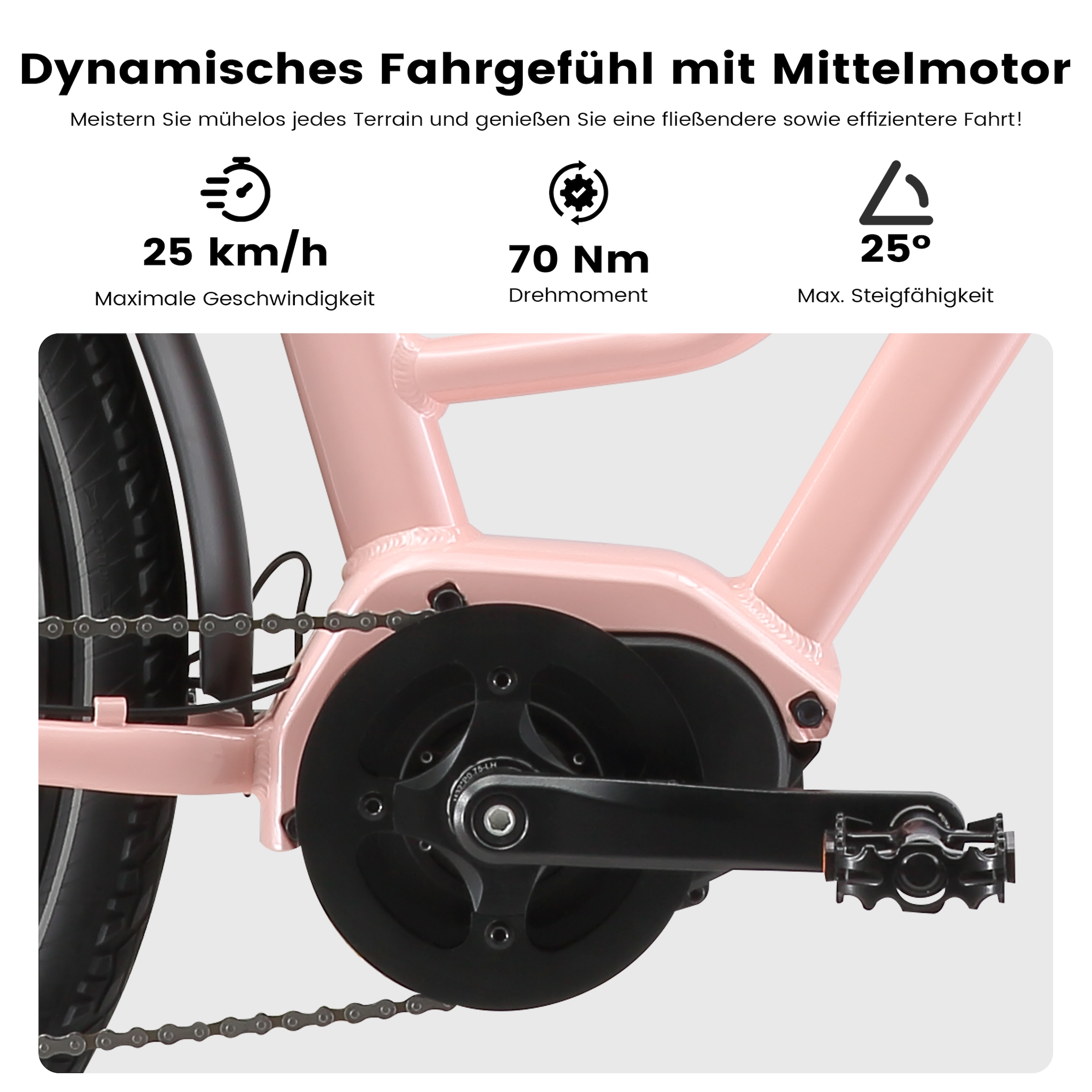 Maxtron »Maxtron Urban 8 City-E-Bike 28 Zoll« 7 Gang Shimano Kettenschaltung Mittelmotor 250 W (mit integr. Akku), Elektrofahrrad für Alltag und Einkauf