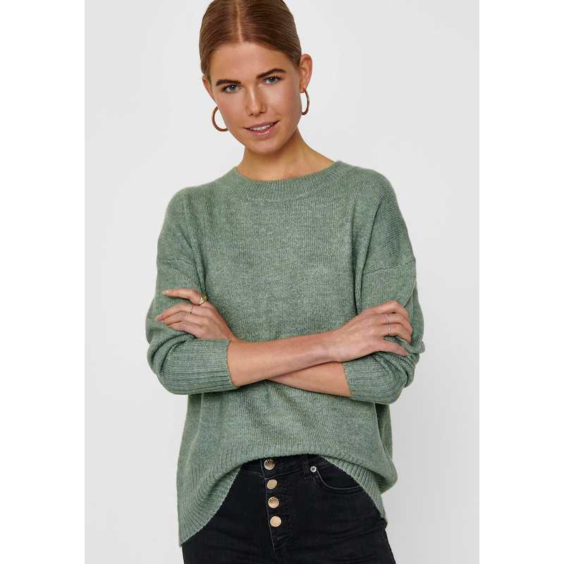 ONLY Rundhalspullover »ONLNANJING L/S PULLOVER KNT NOOS« balsam green melange L (40) L (40) Pullover von ONLY