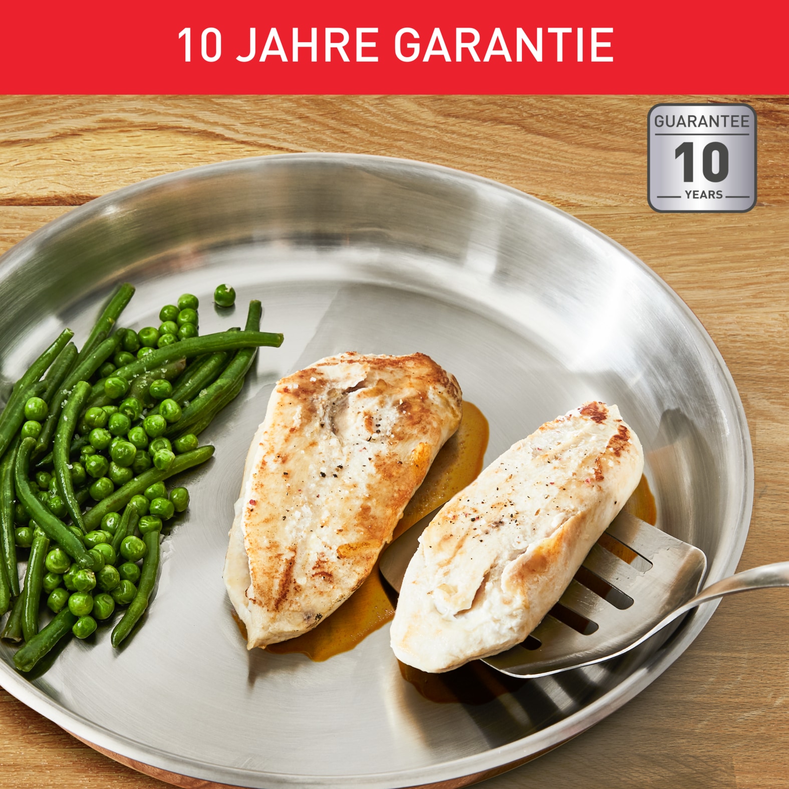 Tefal Pfannen-Set »Duetto On« Edelstahl Set, 2 Stk. tlg. 24/28 cm, unversiegelt, Induktion, genieteter Griff, backofengeeignet