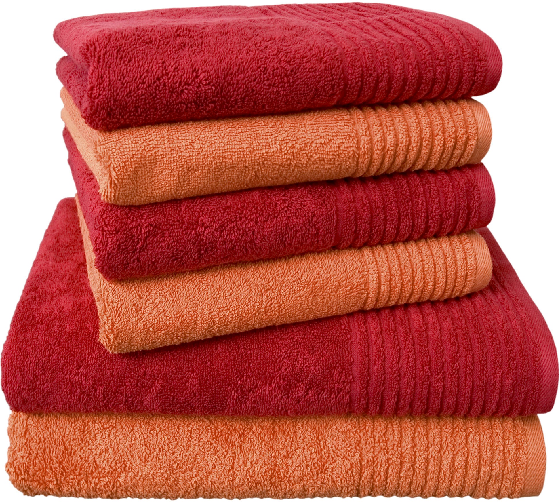 Dyckhoff Handtuch Set »Brillant« Set 6 Stk. Walkfrottee mit Streifenbordüre günstig online kaufen