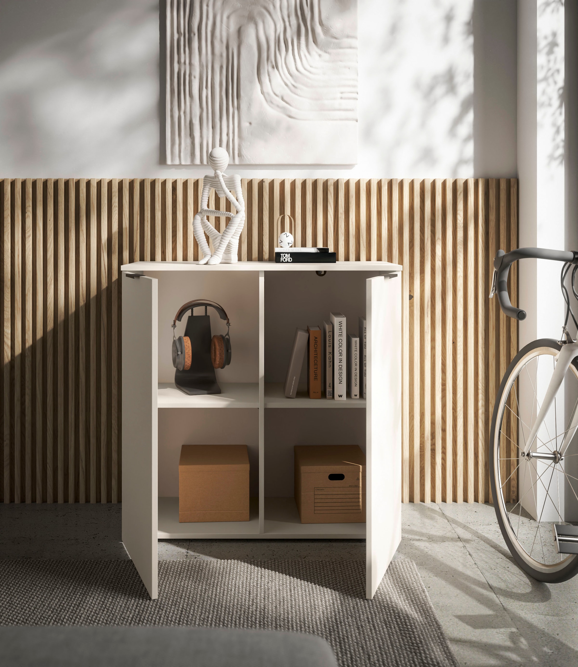 HBZ Sideboard »Linz Kommode, BxHxT 90x90x40cm«, (1 St.), Breite 90cm,Lip-Griff,Melaminbeschichtung