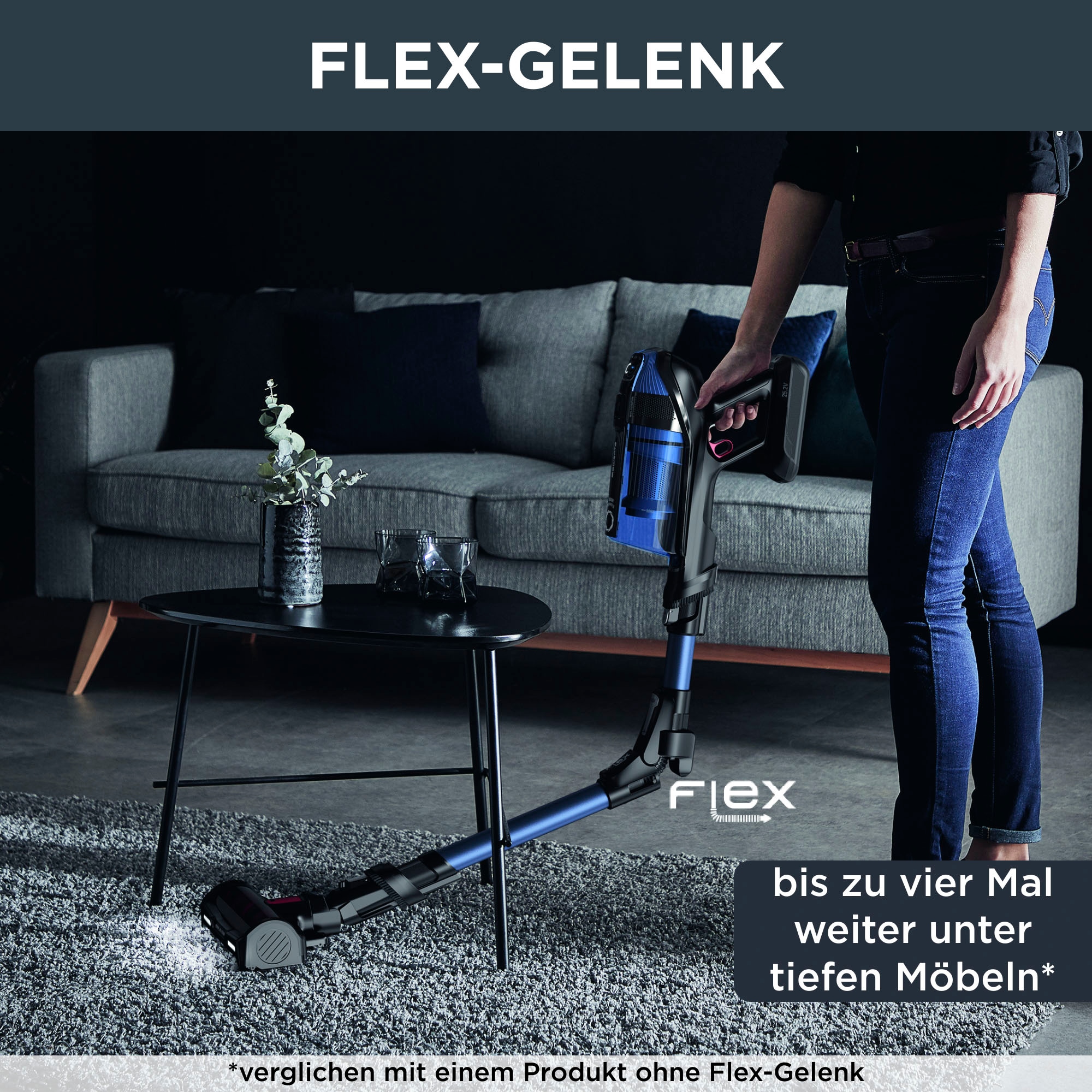 Rowenta Akku-Hand-und Stielstaubsauger »RH98C8 X-Force Flex 12.60 Aqua«, leistungsstark, Aqua Düse, hohes Fassungsvermögen, Flex-Gelenk