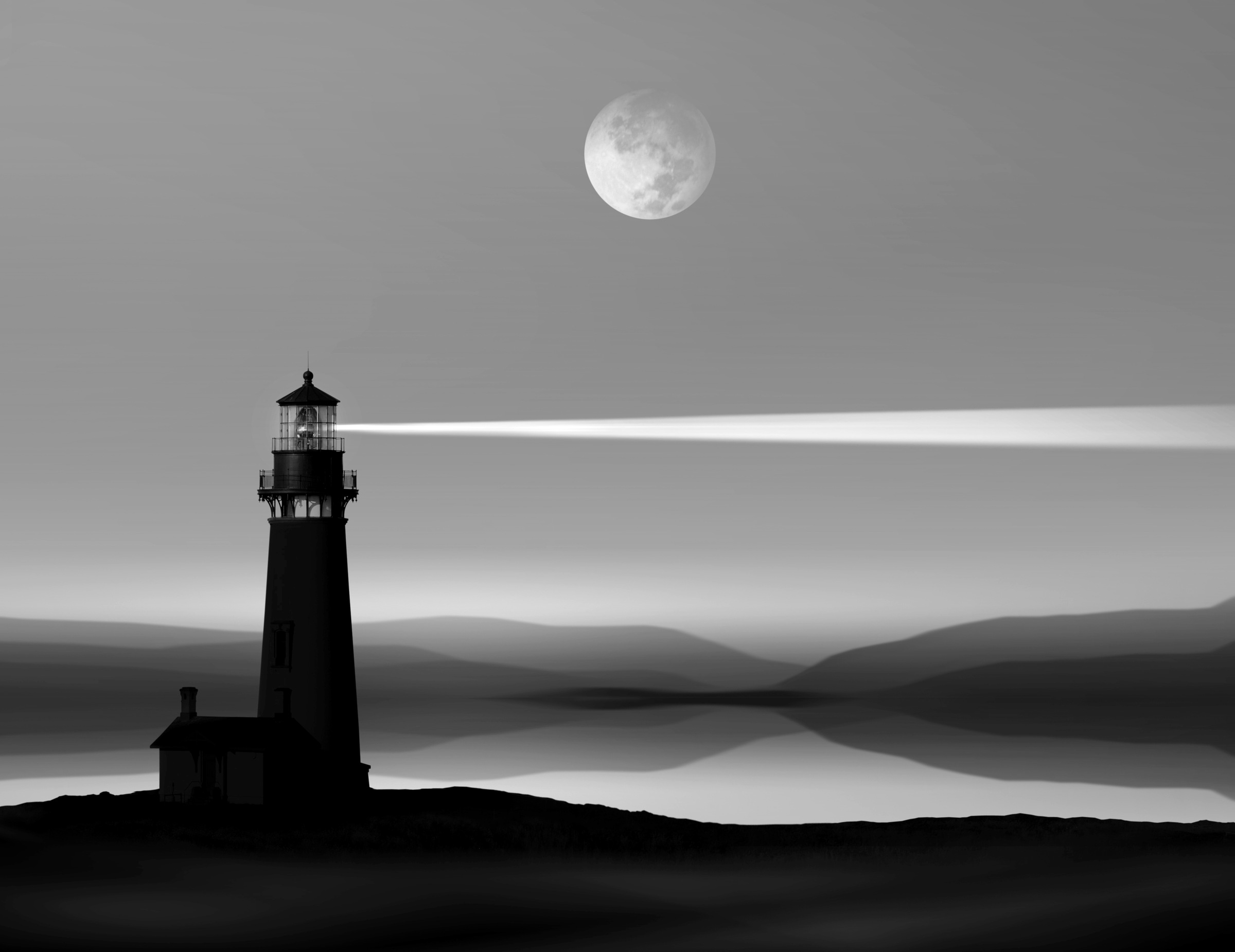 Papermoon Fototapete »Leuchtturm Schwarz & Weiß«
