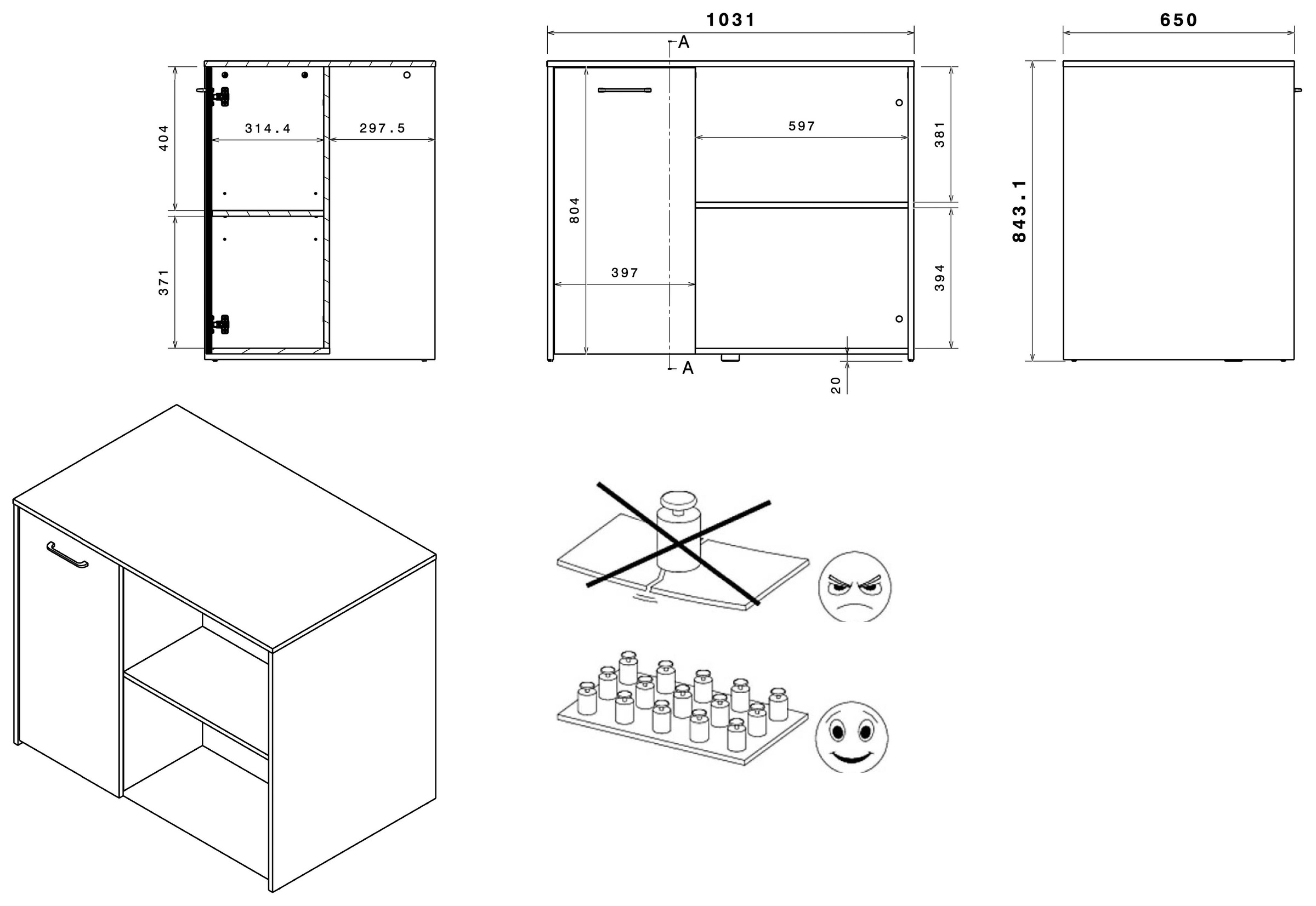 Parisot Schrank-Set »Malice 3« Buffet und Beistellschrank/Insel, 2 Stk. tlg.