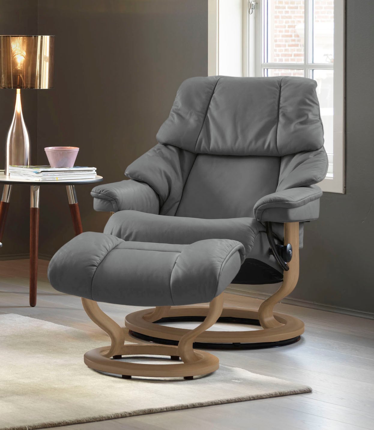 Stressless® Relaxsessel »Reno«, (Set, Relaxsessel mit Hocker), mit Hocker, günstig online kaufen