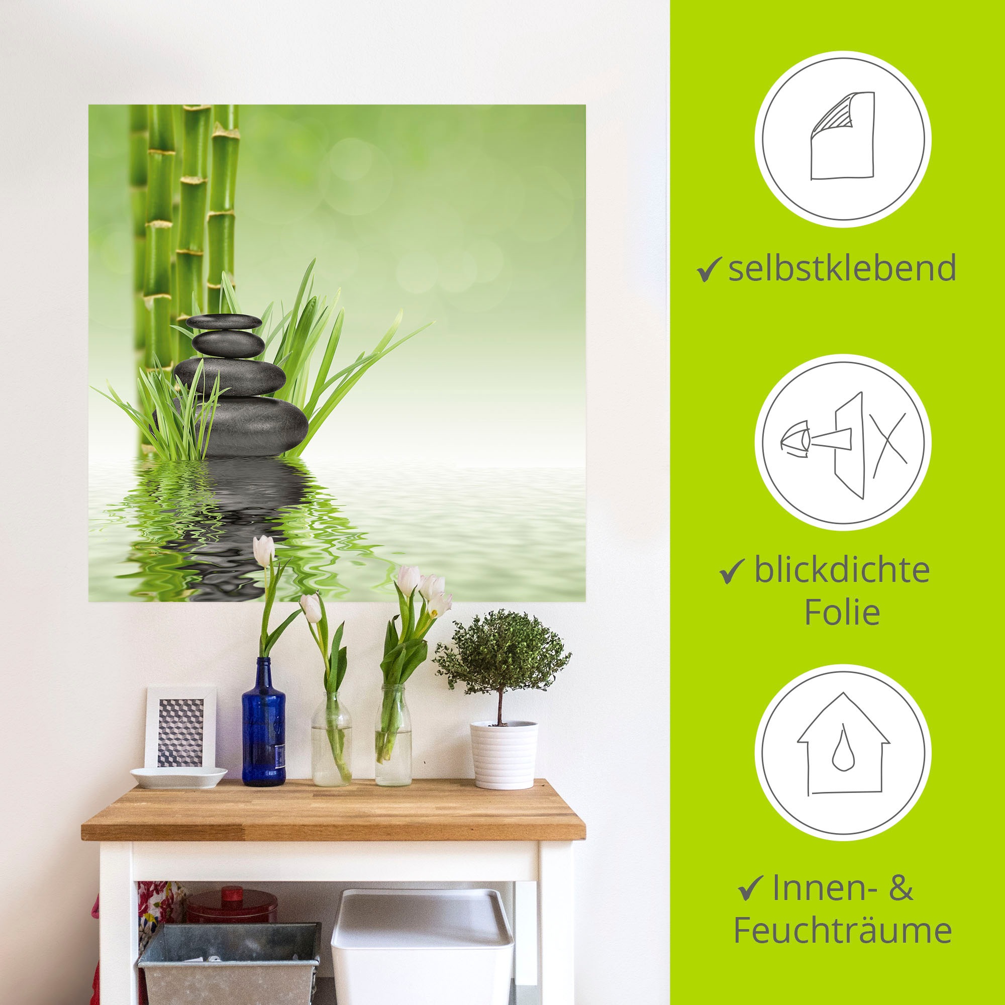 Artland Wandbild »Spa Steine«, Spa, (1 St.), als Alubild, Outdoorbild, Leinwandbild, Poster, Wandaufkleber