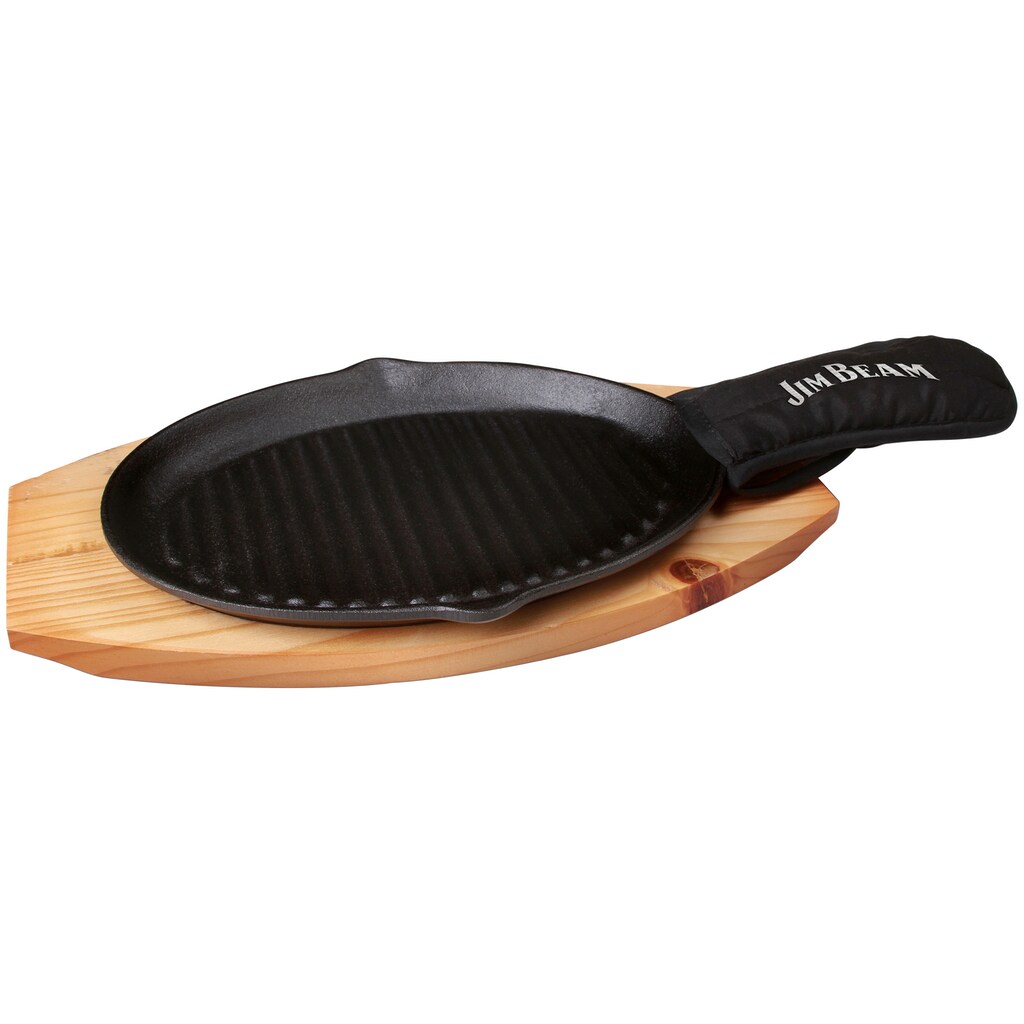 Jim Beam BBQ Grillpfanne, Gusseisen, (Set)