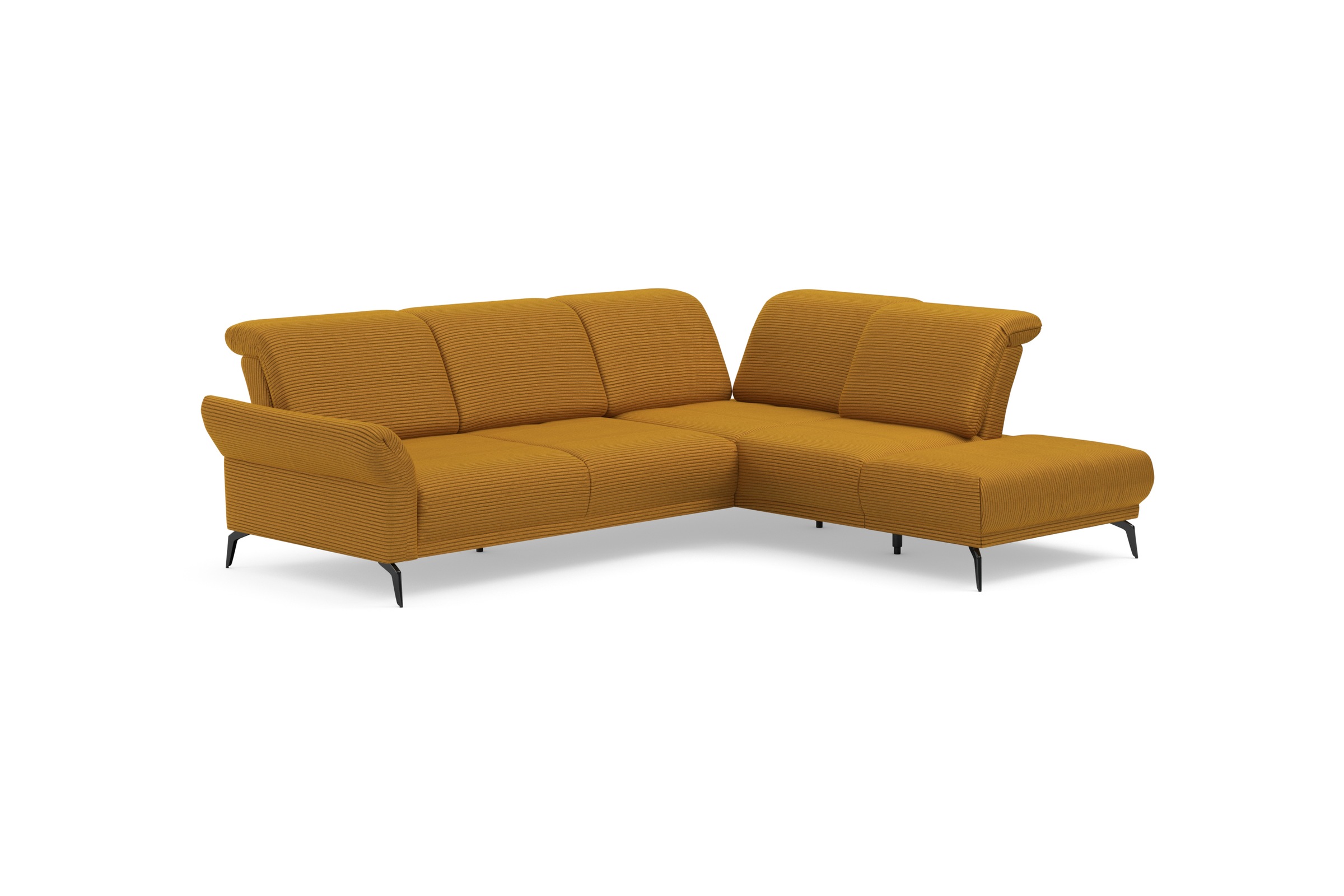 INOSIGN Ecksofa »Coco L-Form«, Sitztiefen-, Arm- und Kopfteilverstellung, Cord-Bezug, Fußhöhe 15 cm