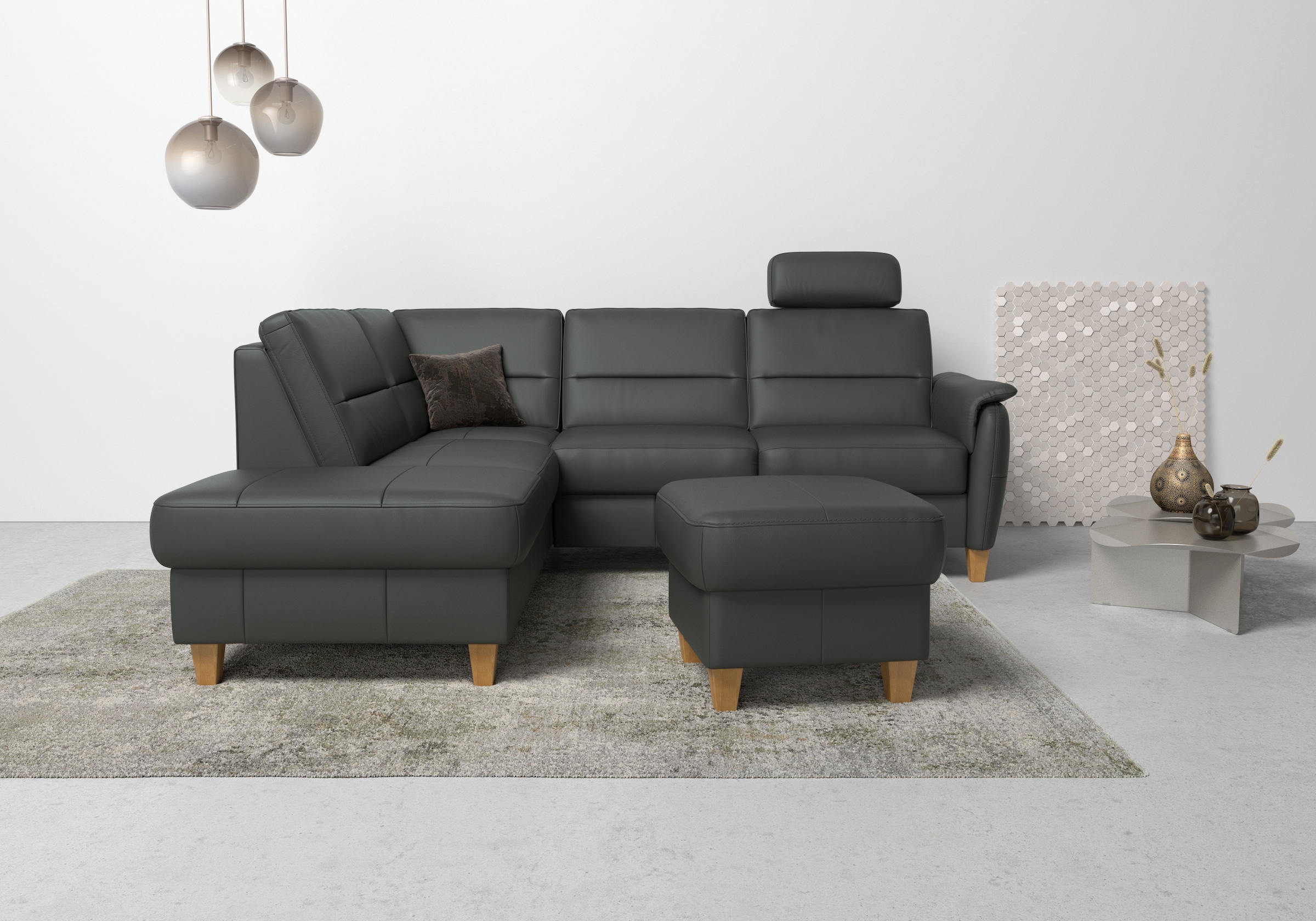 Home affaire Ecksofa »Palmera L-Form«, Federkern, wahlweise mit Bettfunktio günstig online kaufen