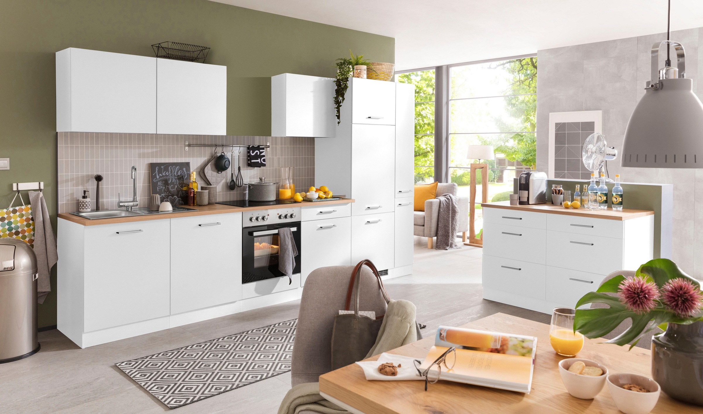 KOCHSTATION Küchenzeile »KS-Kehl«, ohne E-Geräte, Breite 330 cm, für Kühlschrank