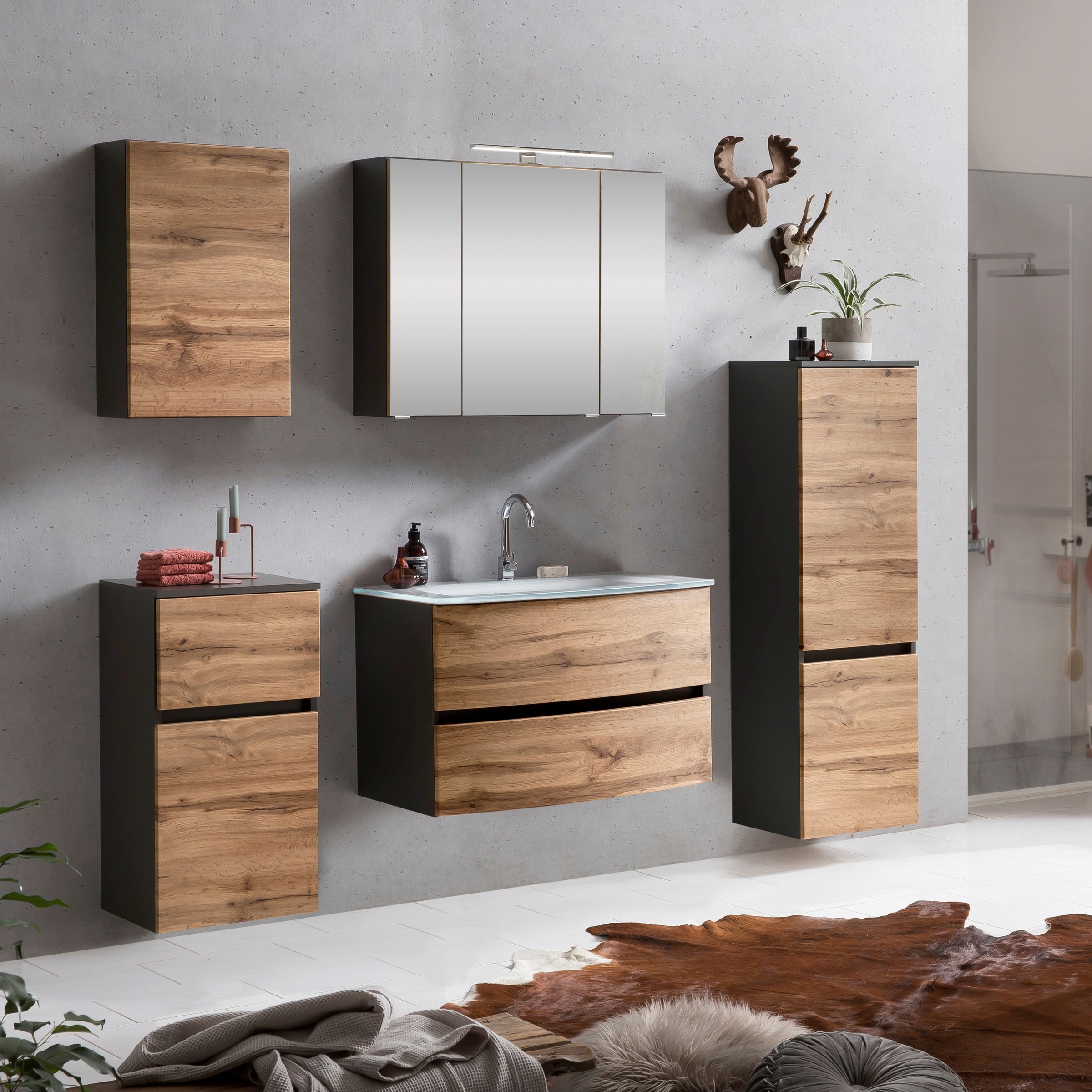 welltime Badezimmer-Set »Kaunas« Set, 5 Stk. tlg. günstig online kaufen