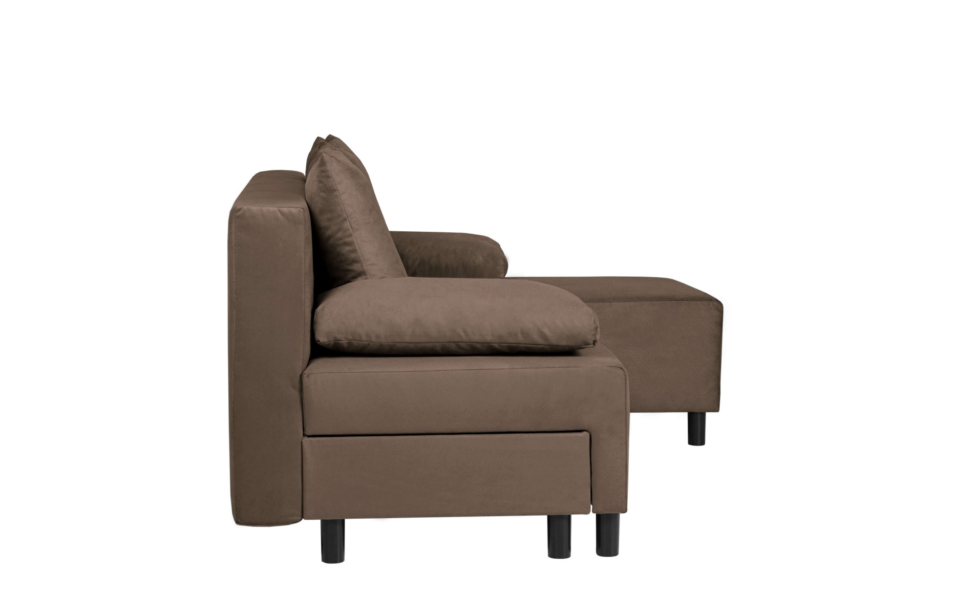 INOSIGN Ecksofa »IWALANI, Schlafsofa mit Bettkasten, Recamiere beidseitig montierbar«, L-Form, B/T/H 199/135/83 cm, Struktur weich & Velvet