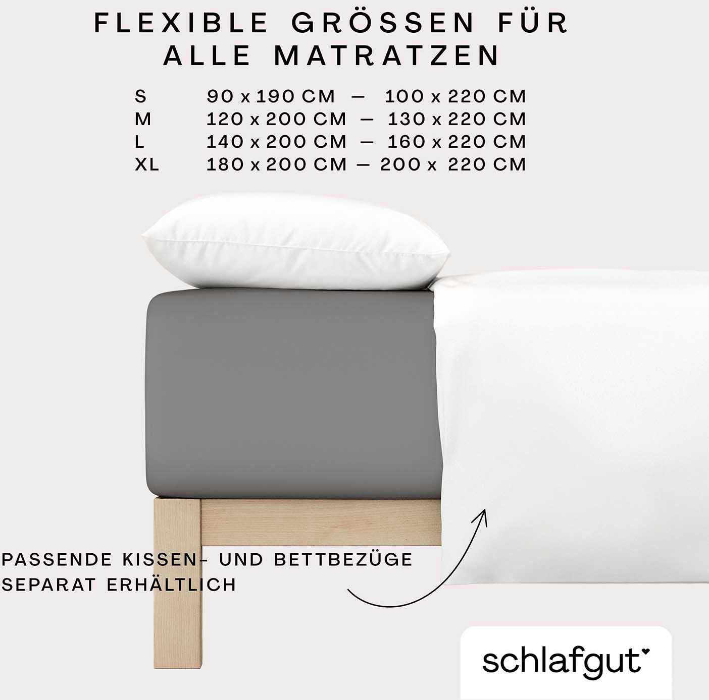 Schlafgut Spannbettlaken »PURE BOXSPRING in Gr. 90x200, 140x200 oder 180x200, für Boxspringbett«, aus Bio-Baumwolle, für Matratzen bis 40 cm Höhe, Bettlaken