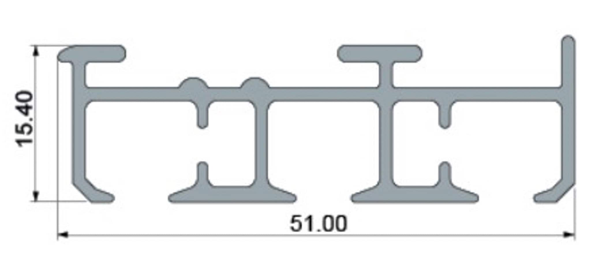 SN DECO GROUP Gardinenschiene »Flächenprofil SP Set 3-läufig«, 3 läufig-läufig, Fixmaß