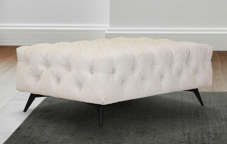 Leonique Polsterhocker »Amaury«, Chesterfield-Optik, Breite 120cm, Fußfarbe wählbar