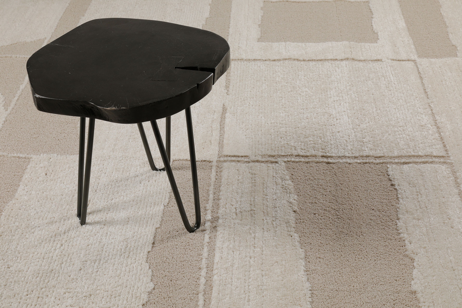 Wecon home Teppich »Ingvar« rechteckig 18 mm Höhe Gewebt, Hoch-Tief, pflegeleicht, kariertes Design, Scandi, Wohnzimmer