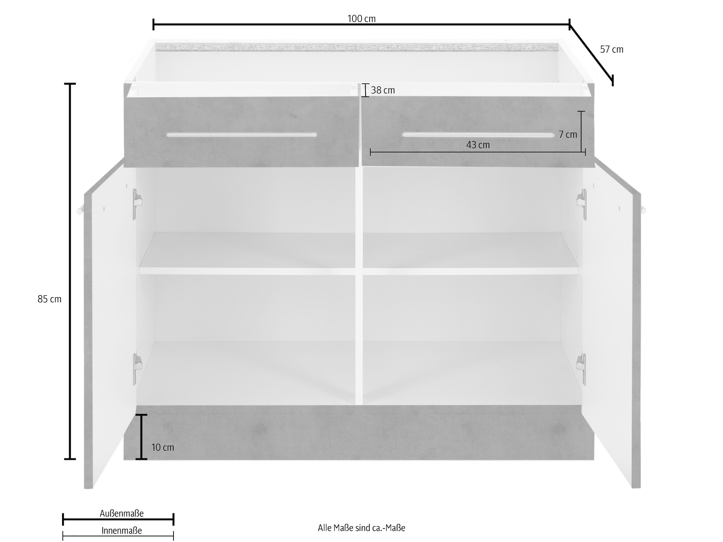 wiho Küchen Unterschrank »Flexi2«, Breite 100 cm online bestellen