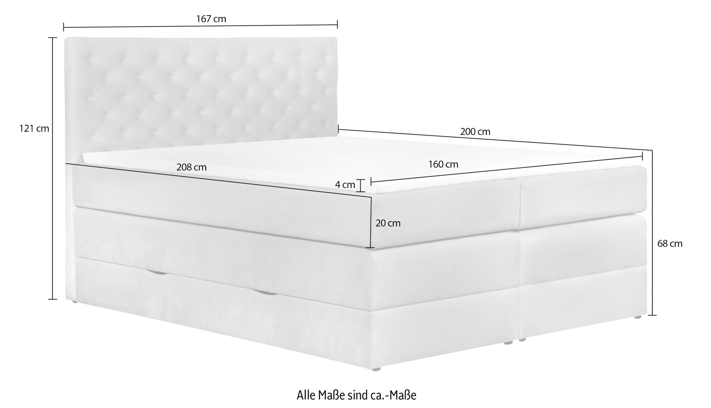 Home affaire Boxspringbett »SELJORD mit Bettkasten, Matratze und Topper, Breite 160 oder 180 cm« Bonnell- oder Taschenfederkernmatratze (H2, H3, H4), mit Knopfheftung