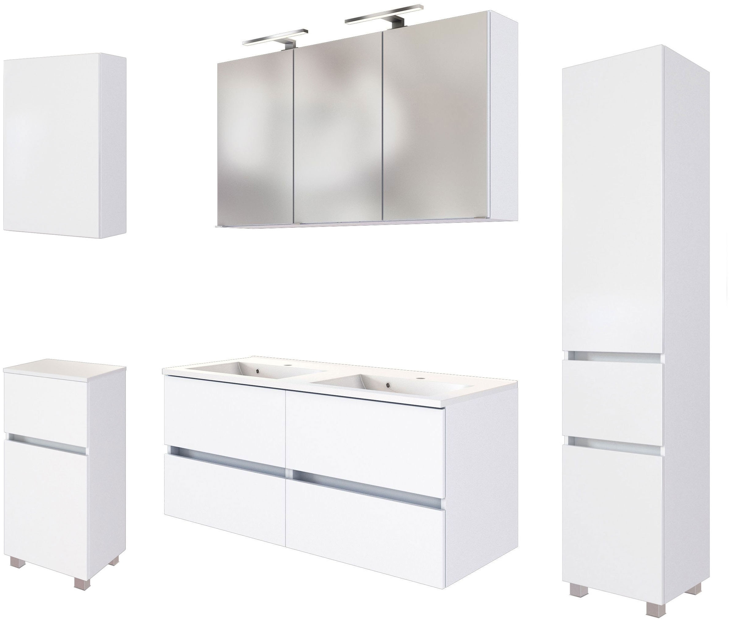 welltime Badmöbel-Set »Welltime Möbel Baabe Waschtisch-Set 3tlg. oder 5tlg. günstig online kaufen