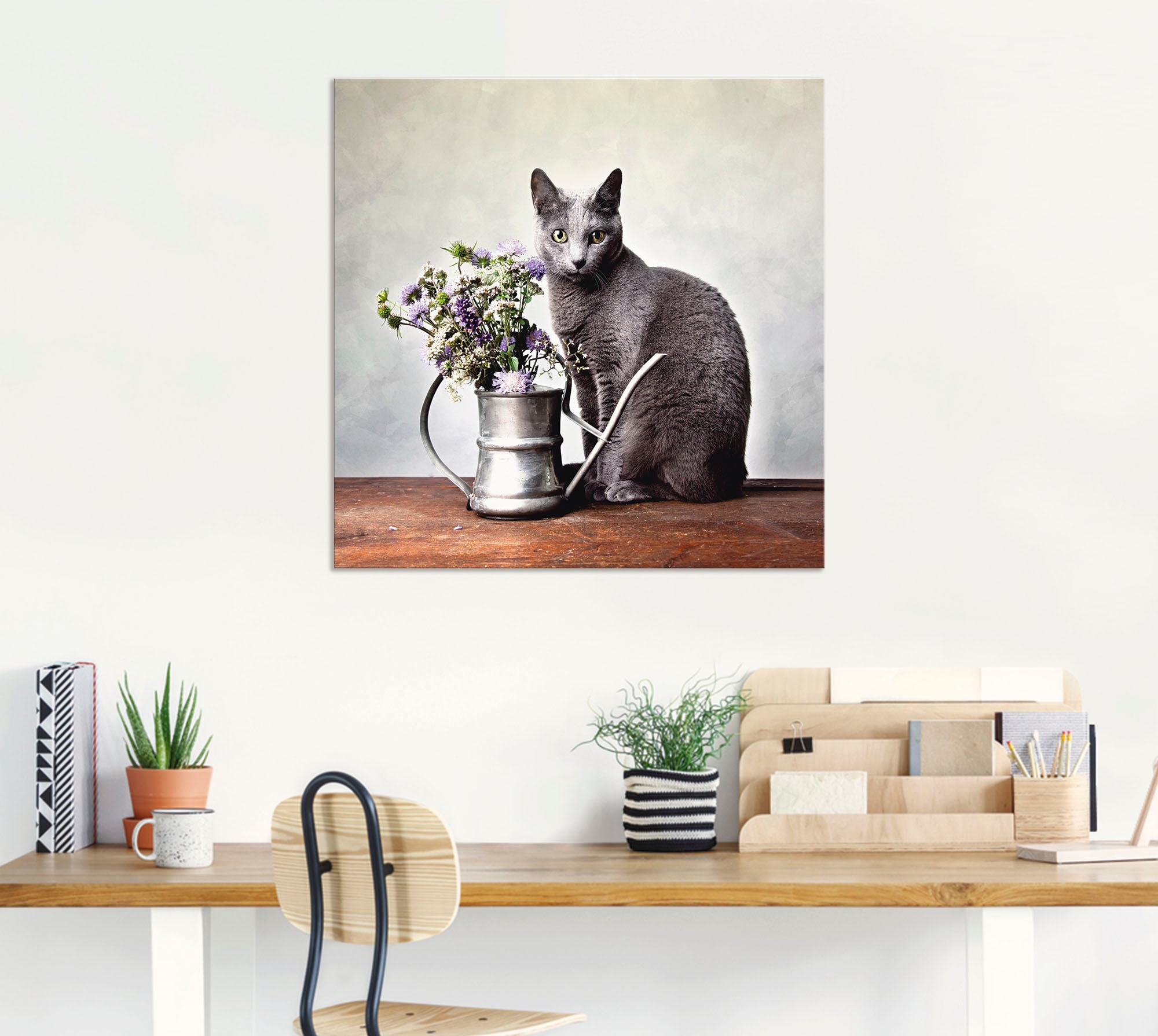 Artland Wandbild »Katze mit Deko«, Haustiere, (1 St.), als Alubild, Outdoor günstig online kaufen