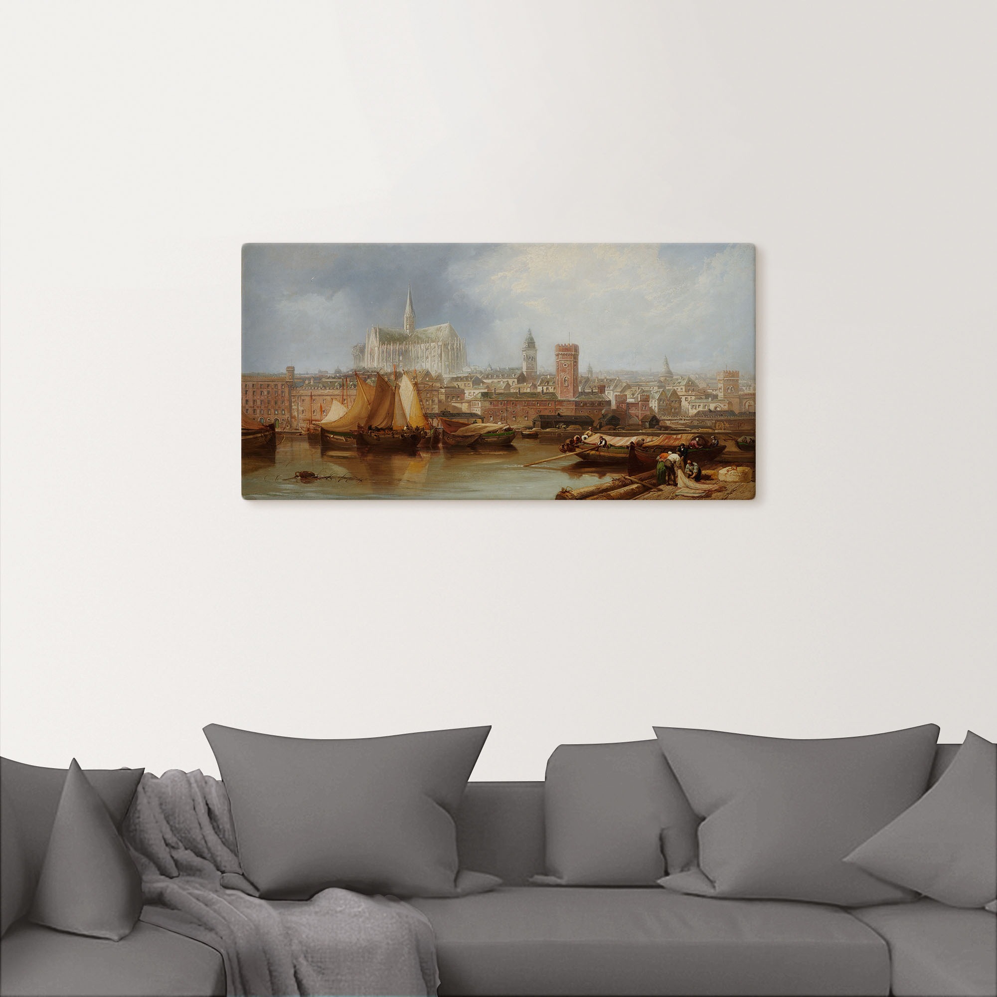 Artland Wandbild »Ansicht von Köln, unvollendeter Dom« Bilder von Booten & günstig online kaufen
