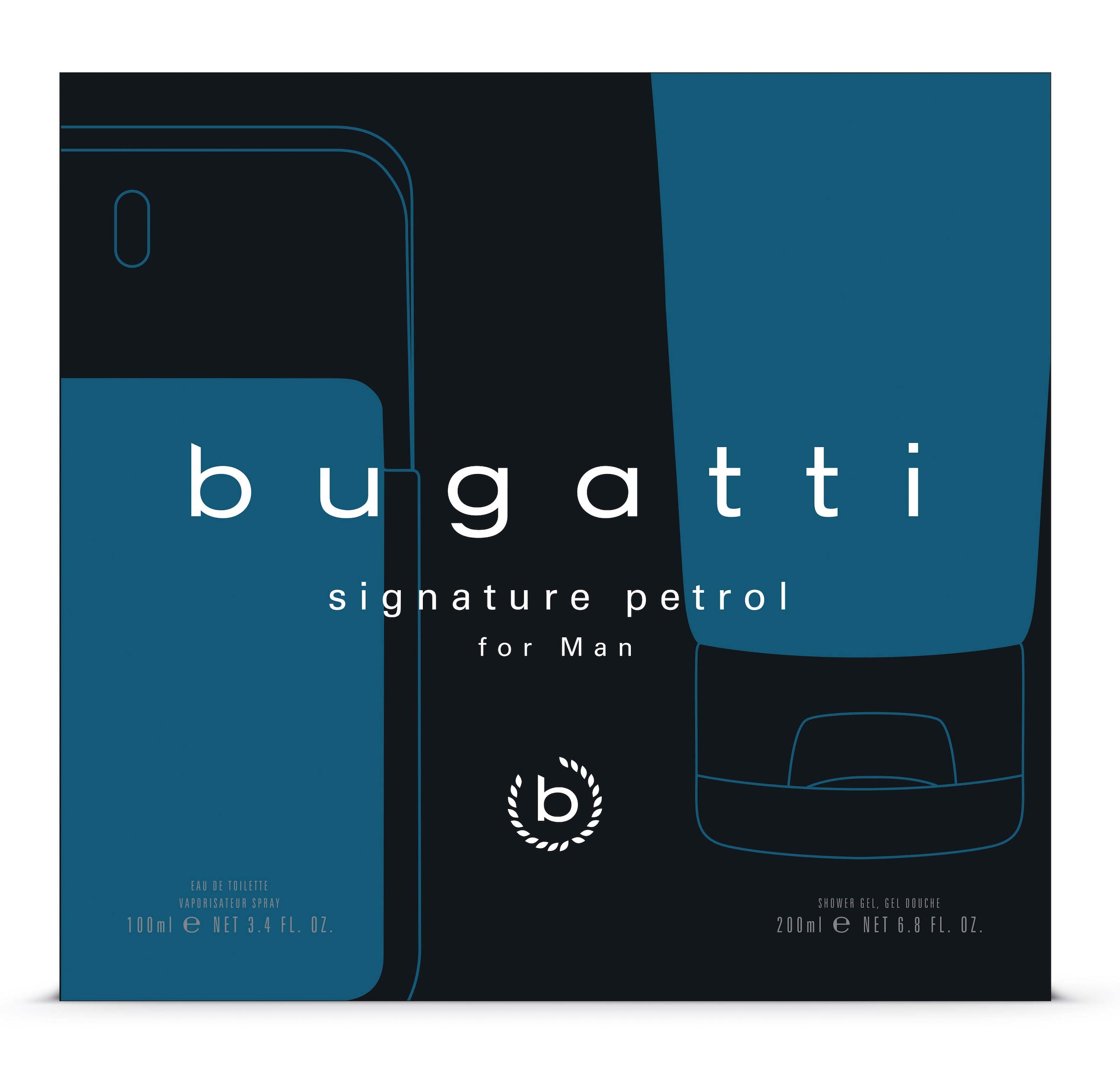 bugatti Eau de Toilette »BUGATTI Signature Petrol for him GP EdT 100ml + 200 ml SG« Herrenduft-Set mit Zitrone, Zedernholz und aquatischer Note.