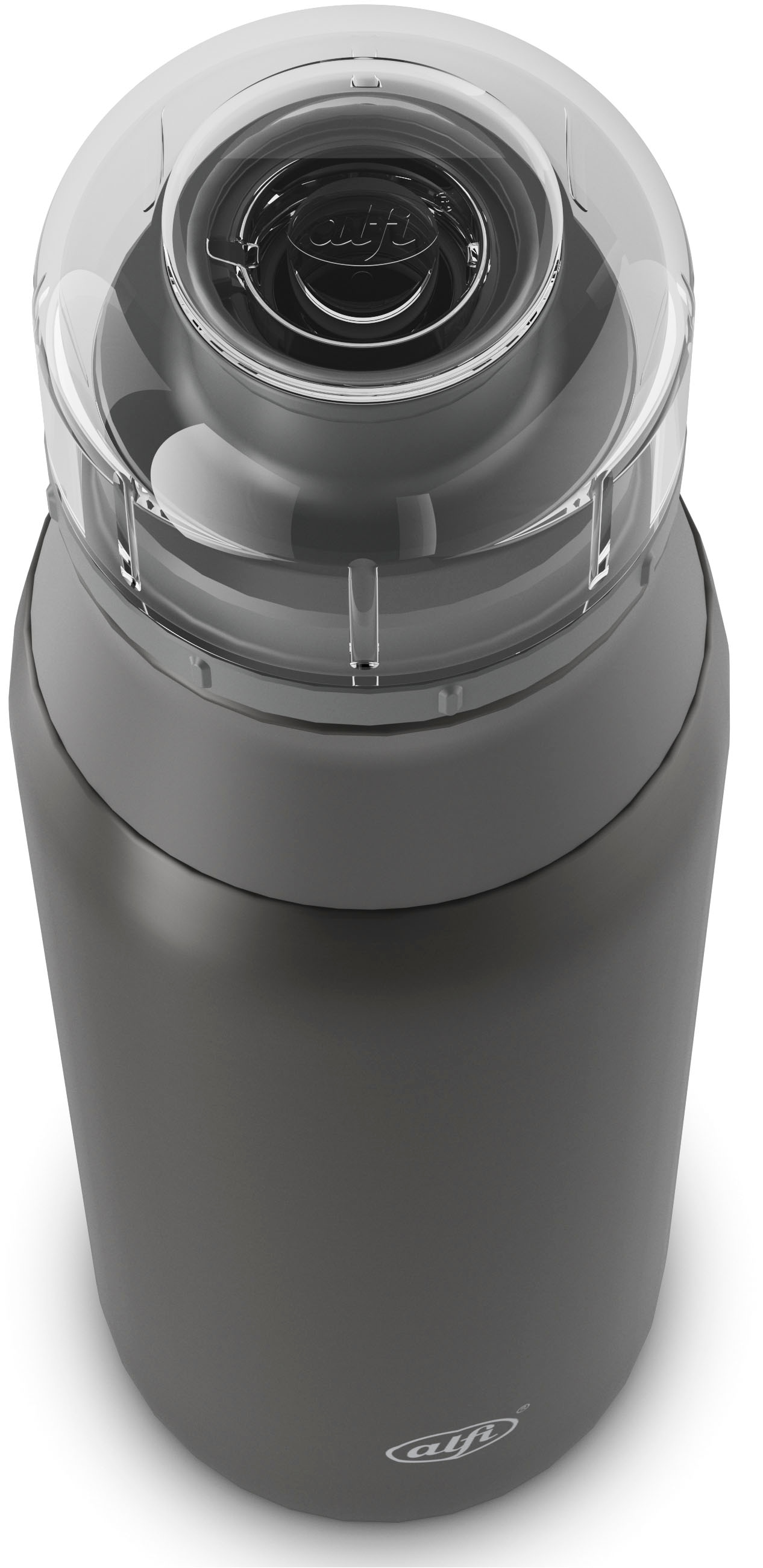 Alfi Trinkflasche »ELEMENT BOTTLE, Edelstahlkörper, spülmaschinenfest«, (1 tlg.), 0,6l, Free-Flow Trinksystem mit intuitivem Schraubverschluss