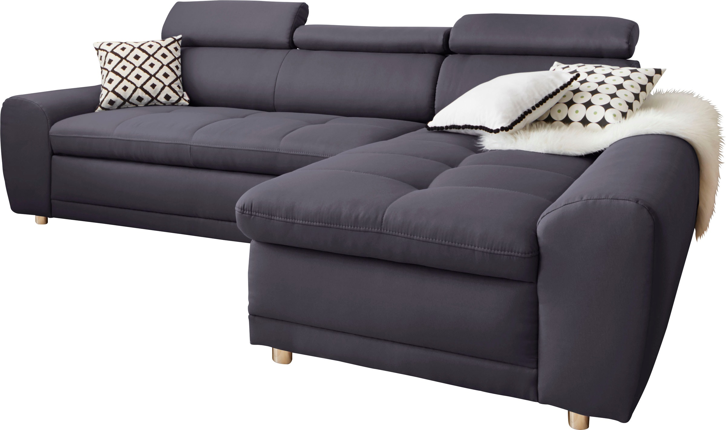sit&more Ecksofa »Riva L-Form«, inklusive Kopteilverstellung, wahlweise mit Bettfunktion
