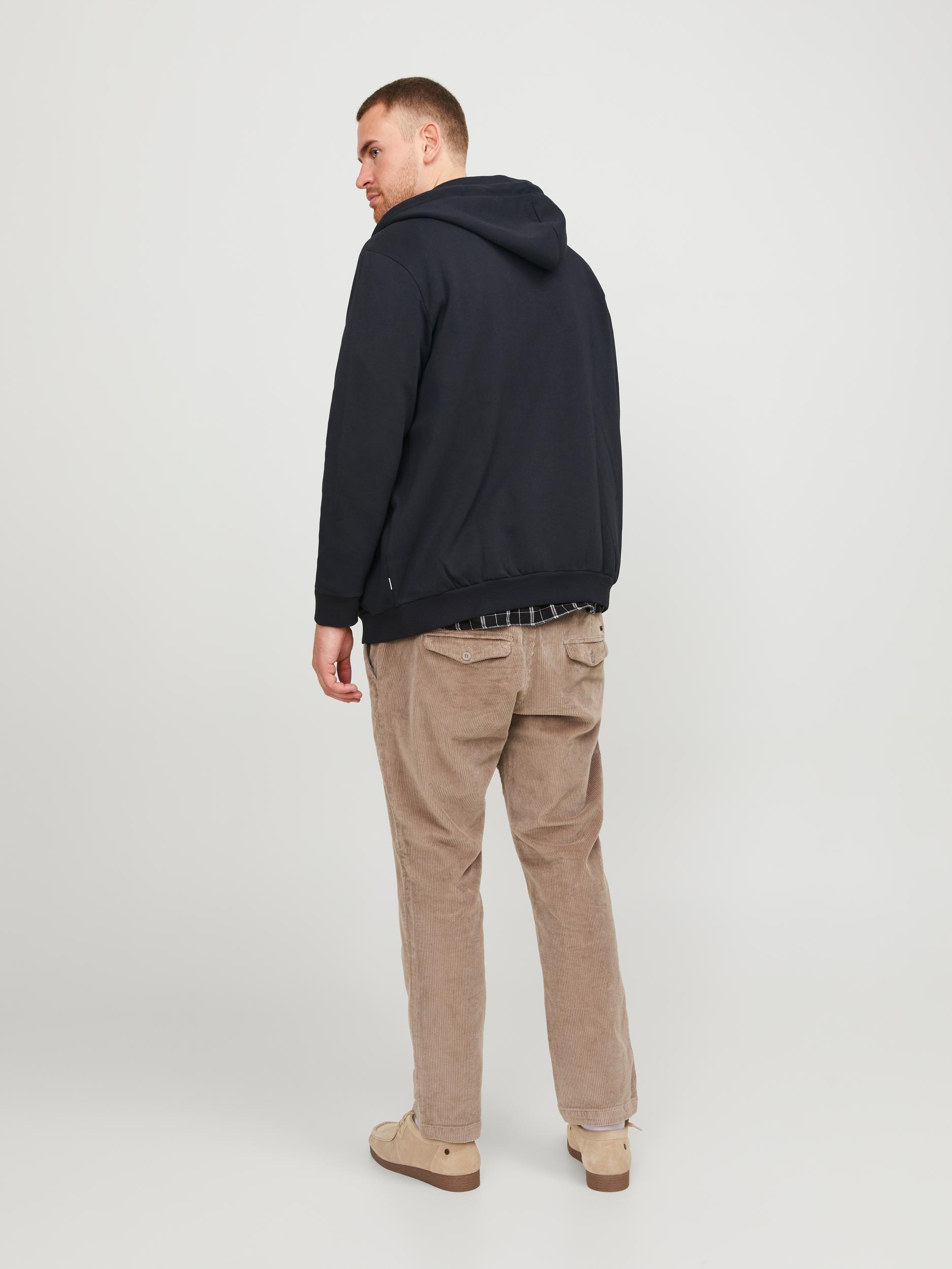 Jack & Jones PlusSize Kapuzensweatjacke »JJEBRADLEY mit Kapuze und weichem Innenmaterial«, unifarben, modisch, relaxed fit, Materialmix