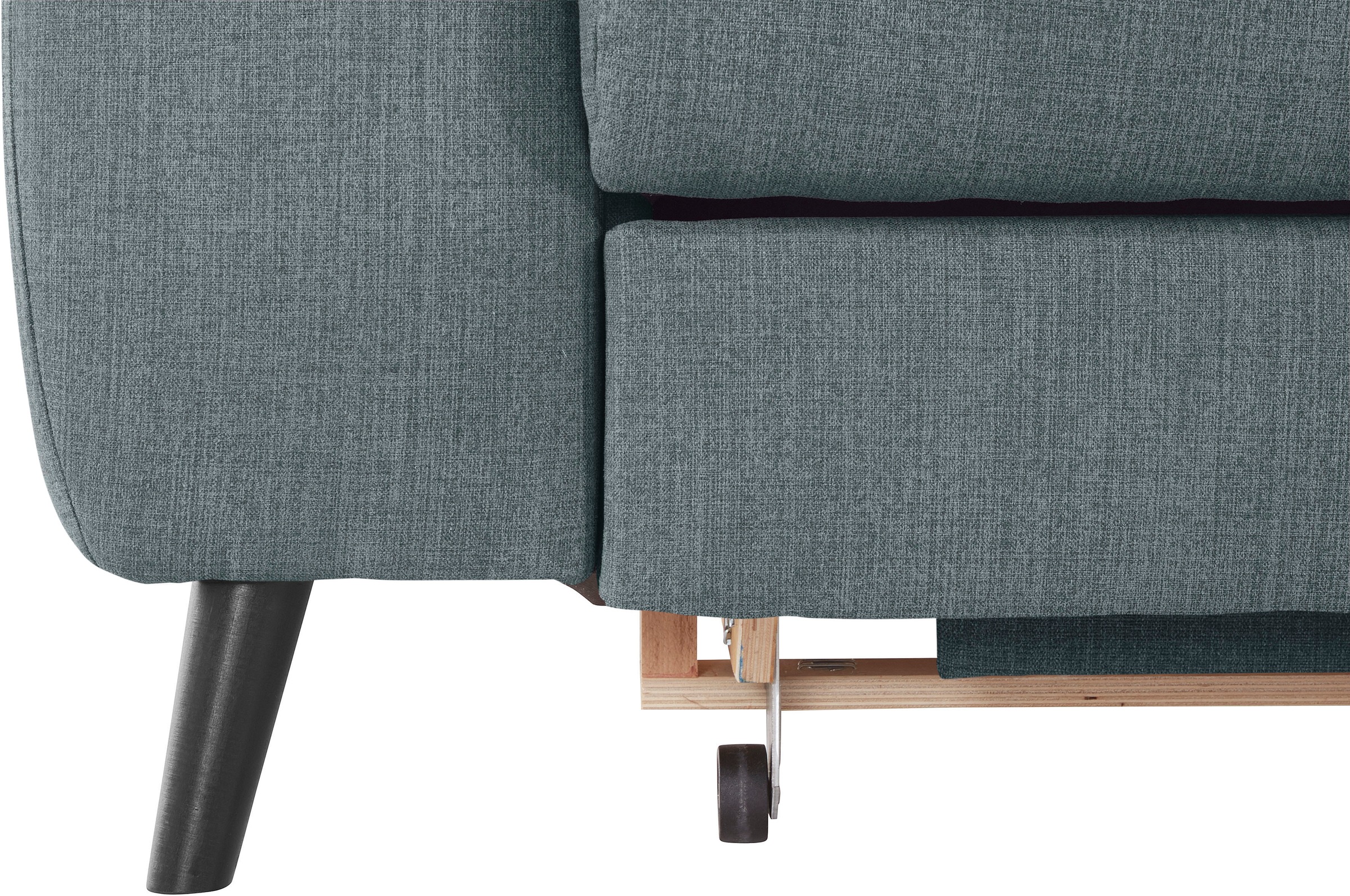 COTTA Ecksofa »Mia L-Form mit 3 Zierkissen«, wahlweise mit Bettfunktion, Bettkasten, Beleuchtung & Wireless-Charger