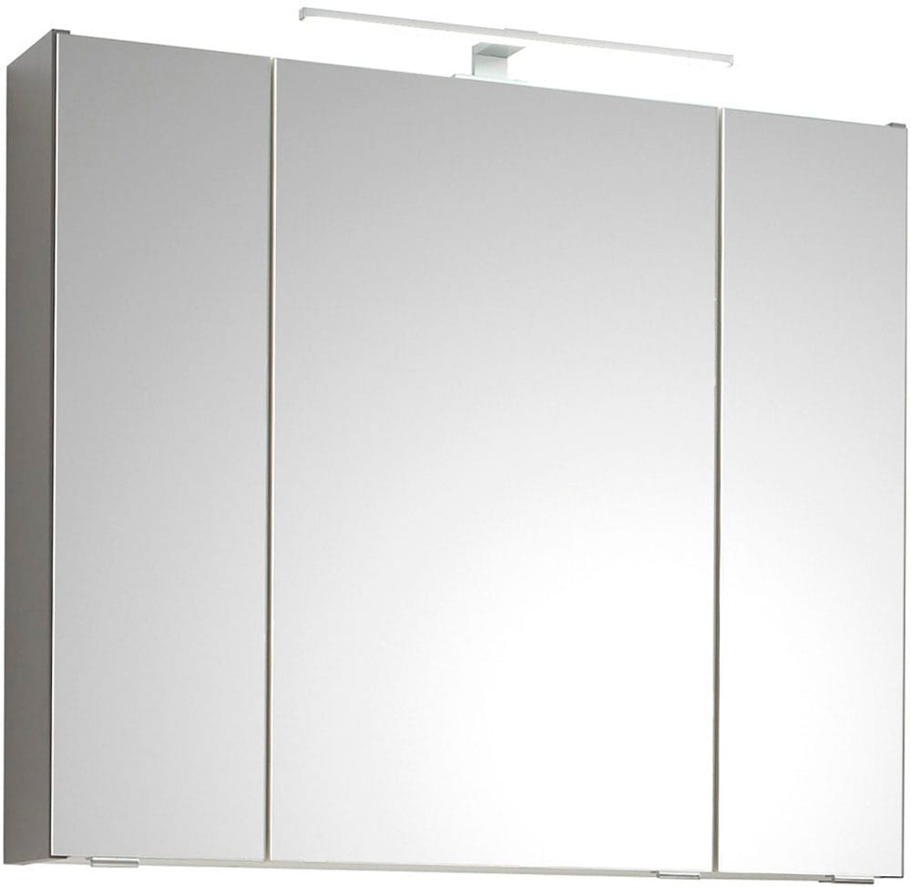 Saphir Badmöbel-Set »Quickset 5-teilig, Keramik-Aufsatzbecken und LED-Spiegelschrank«, (7 St.), Midischrank, Unterschrank, Hängeschrank, inkl. Türdämpfer, 7 Türen