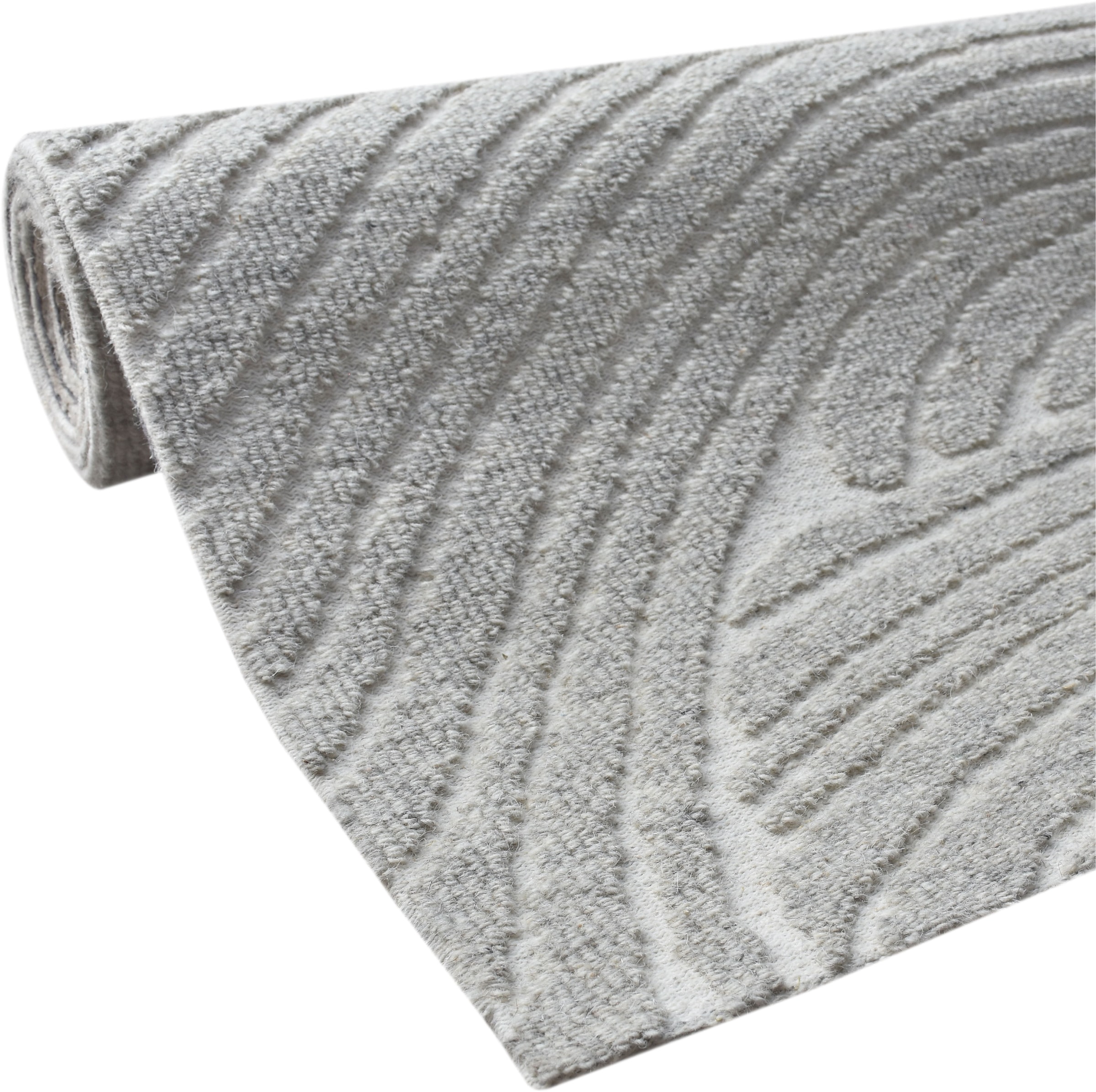 my home Wollteppich »Falun, Wolle, Hoch-Tief-Struktur, maschinell gewebt« rechteckig 12 mm Höhe einfarbig, Wolle, Teppich, Wohnzimmer, Schlafzimmer, Esszimmer