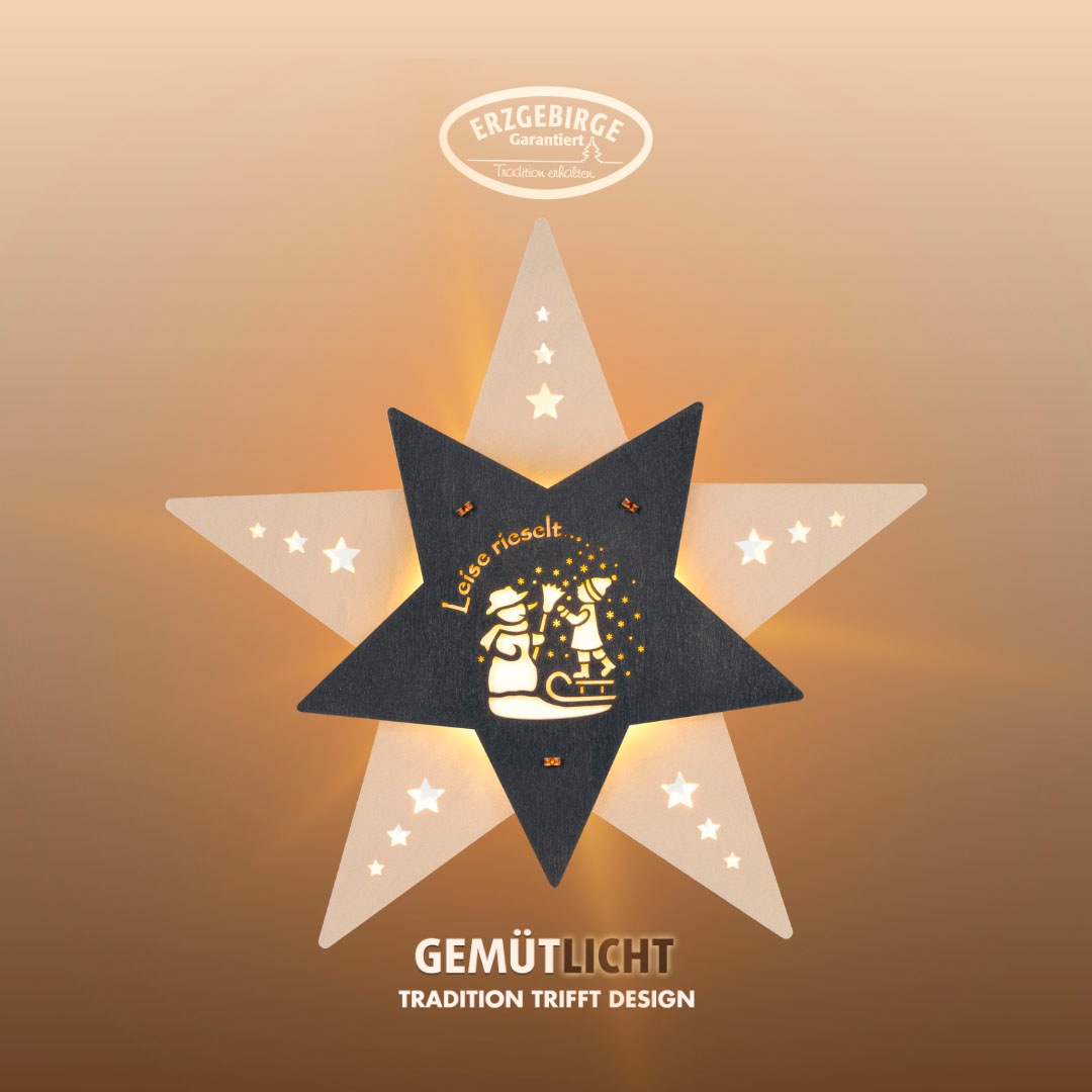 Weigla Dekostern »LED Leise rieselt der Schnee, Fensterbild, WEIẞ-GRAU, Mad günstig online kaufen