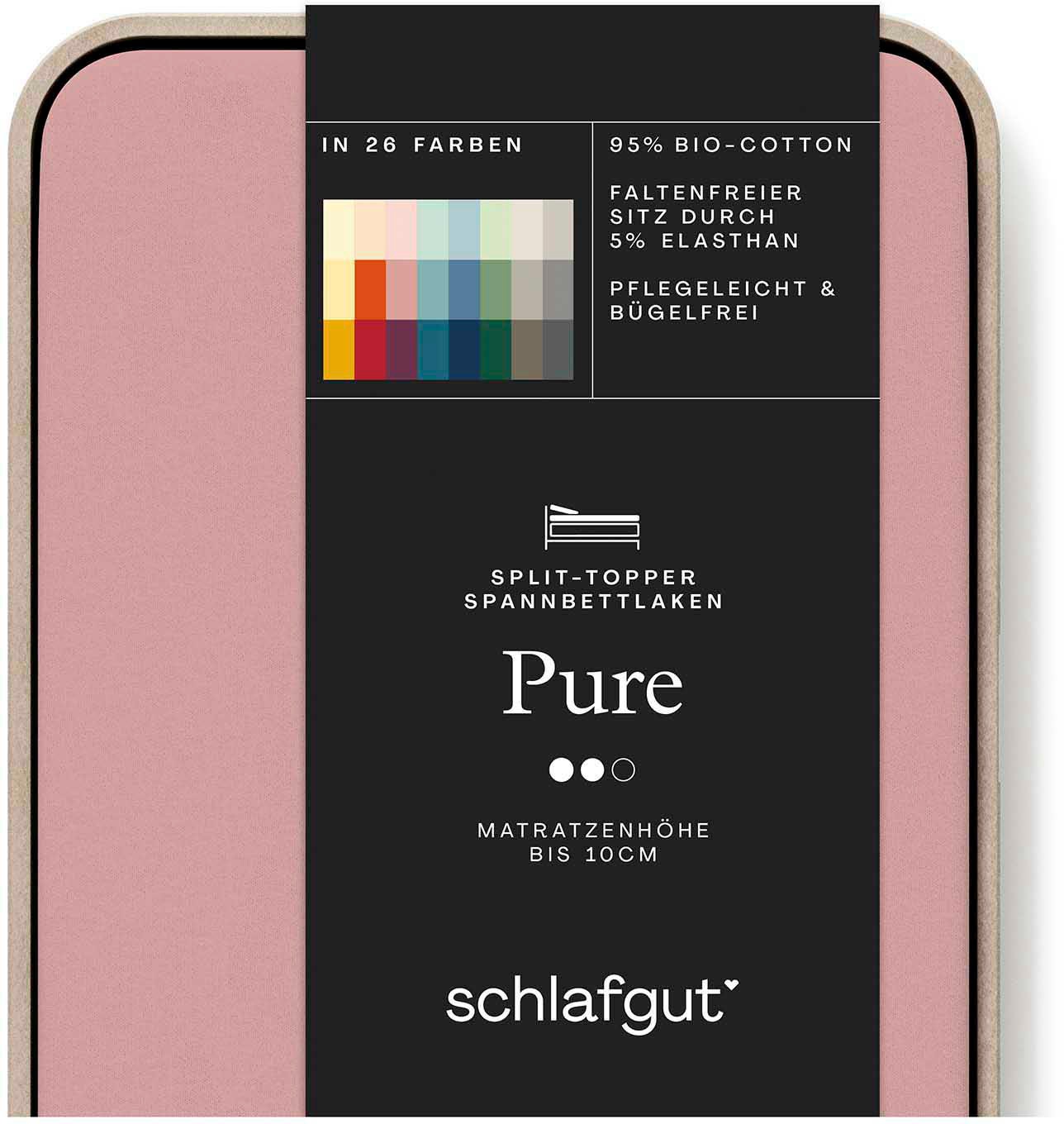 Schlafgut Spannbettlaken »Pure Split-Topper«, MADE IN GREEN by OEKO-TEX® günstig online kaufen