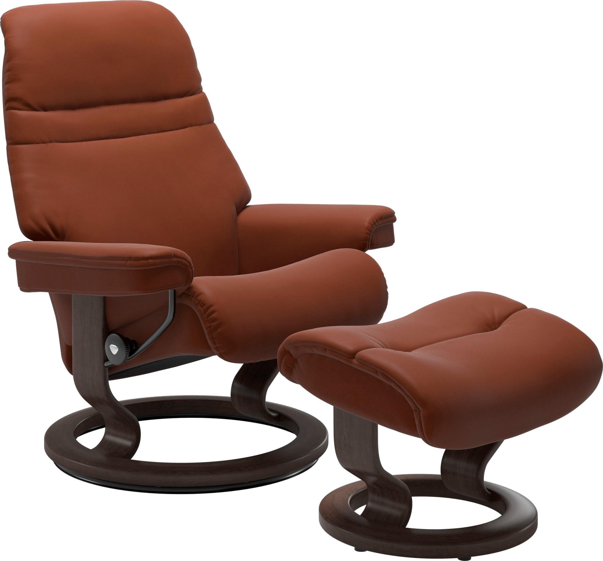 Stressless® Relaxsessel »Sunrise«, (Set, Relaxsessel mit Hocker), mit Classic Base, Größe S, Gestell Wenge