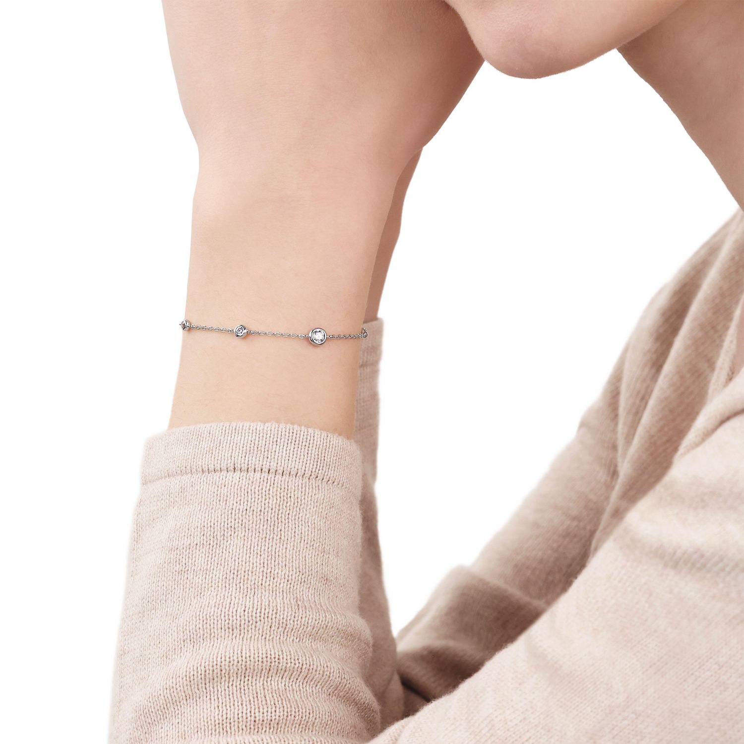 TOM TAILOR Silberarmband mit Zirkonia (synth.)