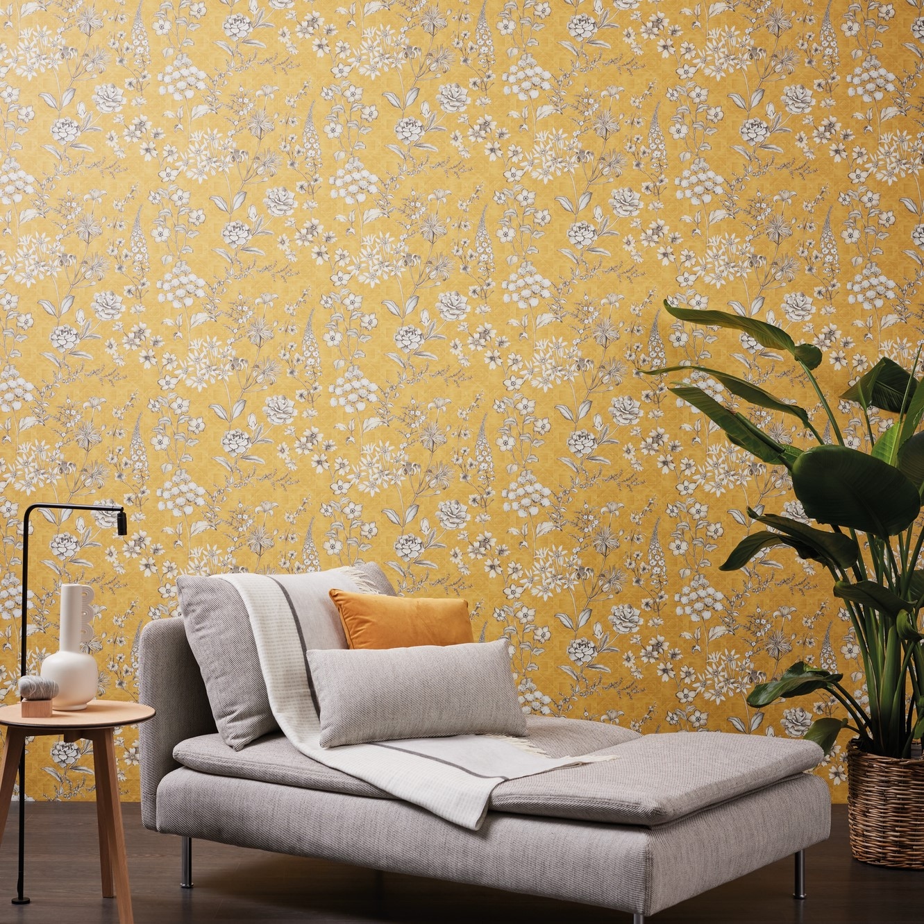 living walls Vliestapete »Metropolitan Stories. Travel Styles. Blumentapete«, matt-gemustert-neutral, Tapete Skandinavisch Skandi-Stil Floral Tapeten Wohnzimmer modern Flur