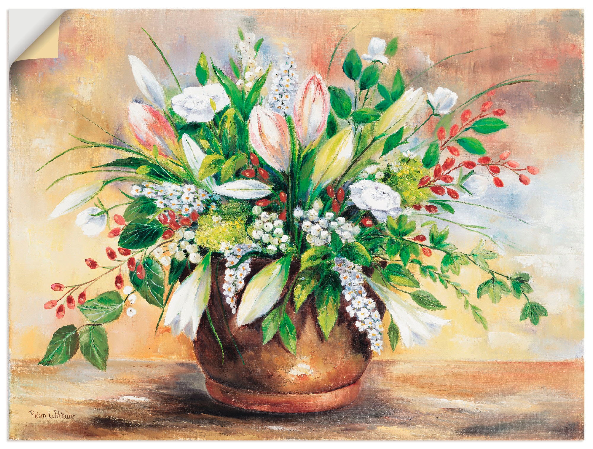 Artland Wandbild »Blütenverschönerung«, Blumen, (1 St.), als Leinwandbild, günstig online kaufen