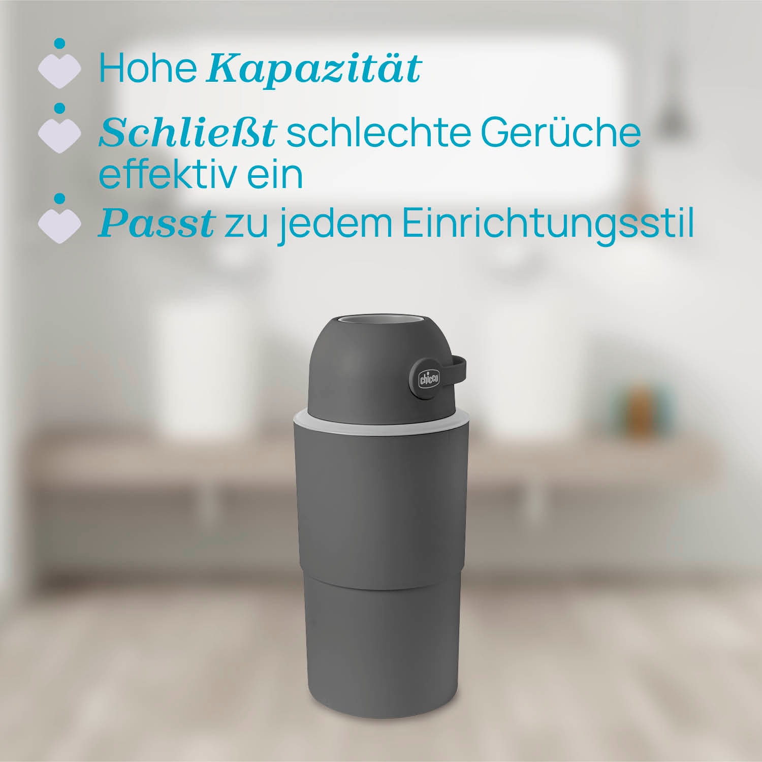 Chicco Windeleimer »Teleskop, Odour off XL«, inklusive 1 Pck. Müllbeutel Odour Off und einem Müllbeutelspender