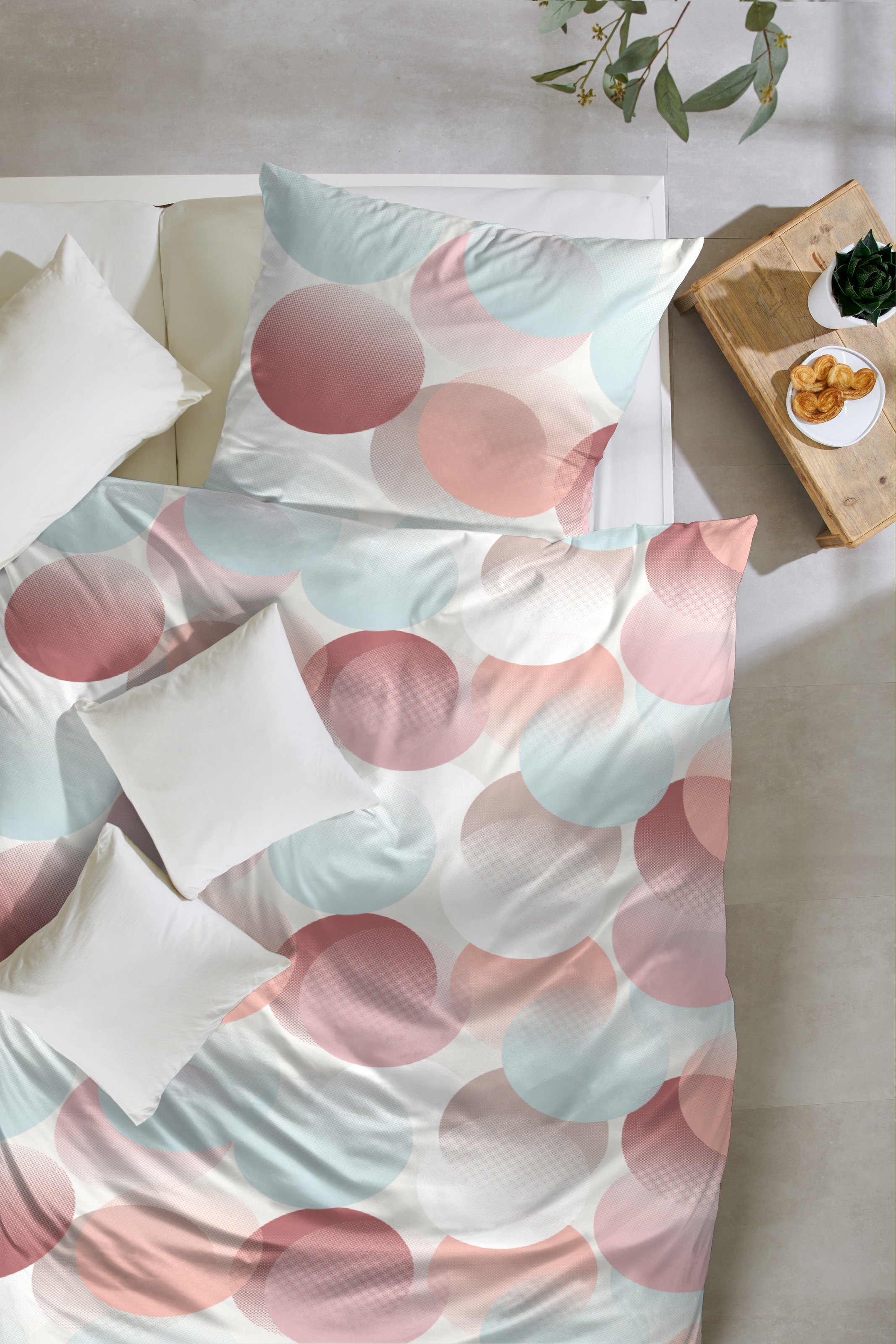 Primera Bettwäsche »Perkal-Bettwäsche Zeitreise« 2 Stk. tlg. mit Kreisen